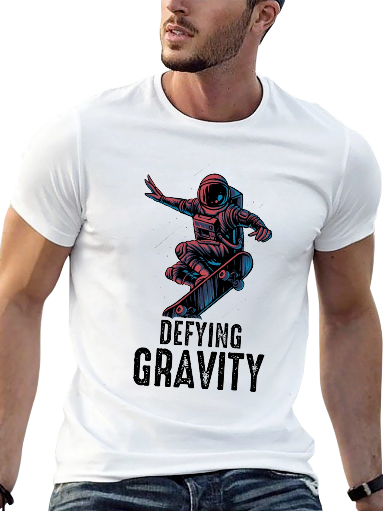 Defying Gravity Astronaut Skateboarder T-Shirt