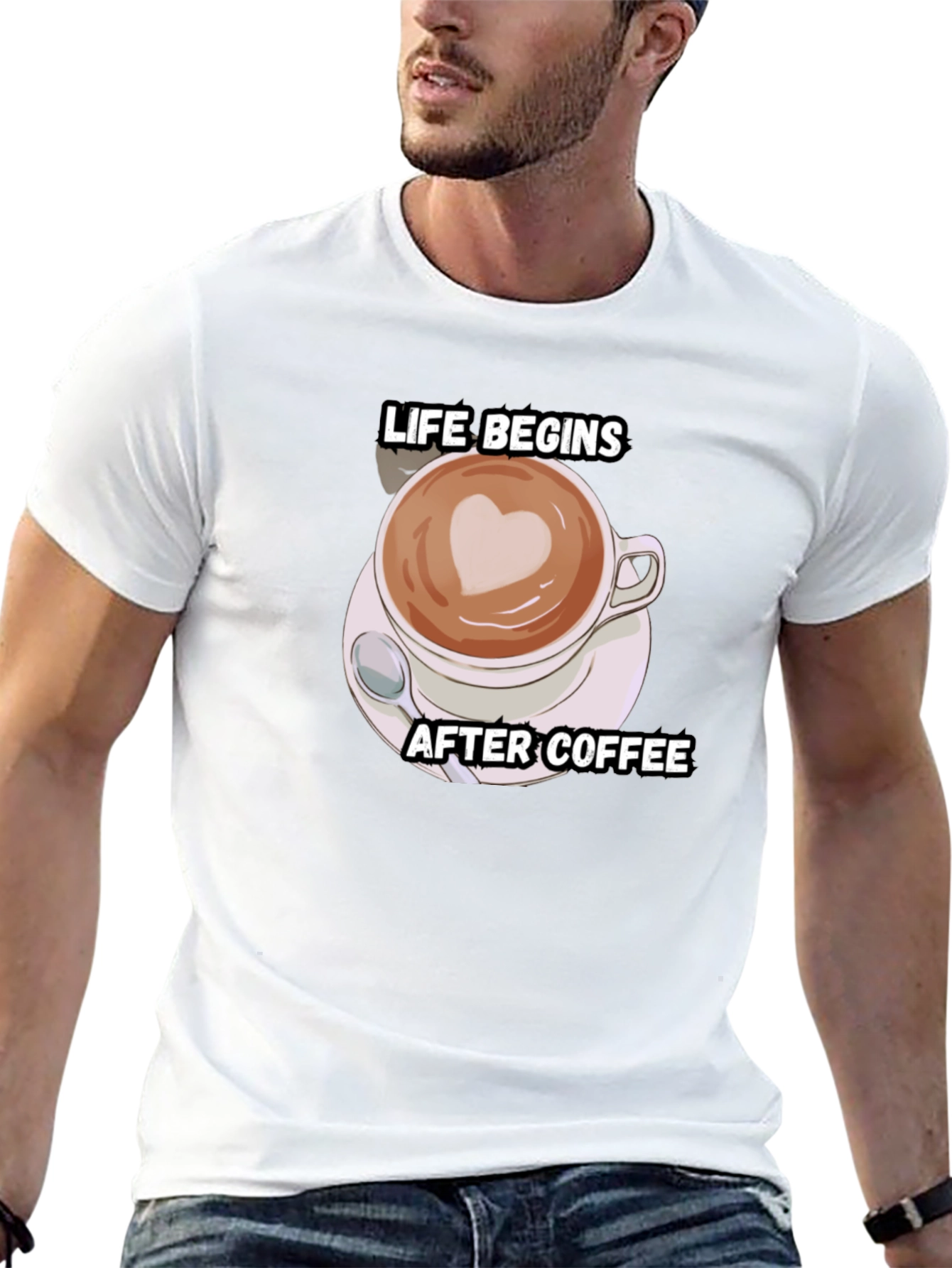 Life Begins After Coffee T-Shirt - Black Cotton Tee