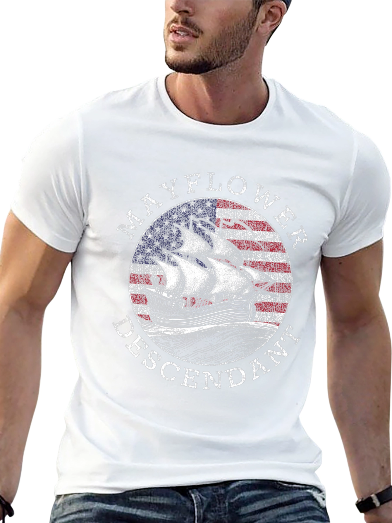 Mayflower Descendant Graphic T-Shirt