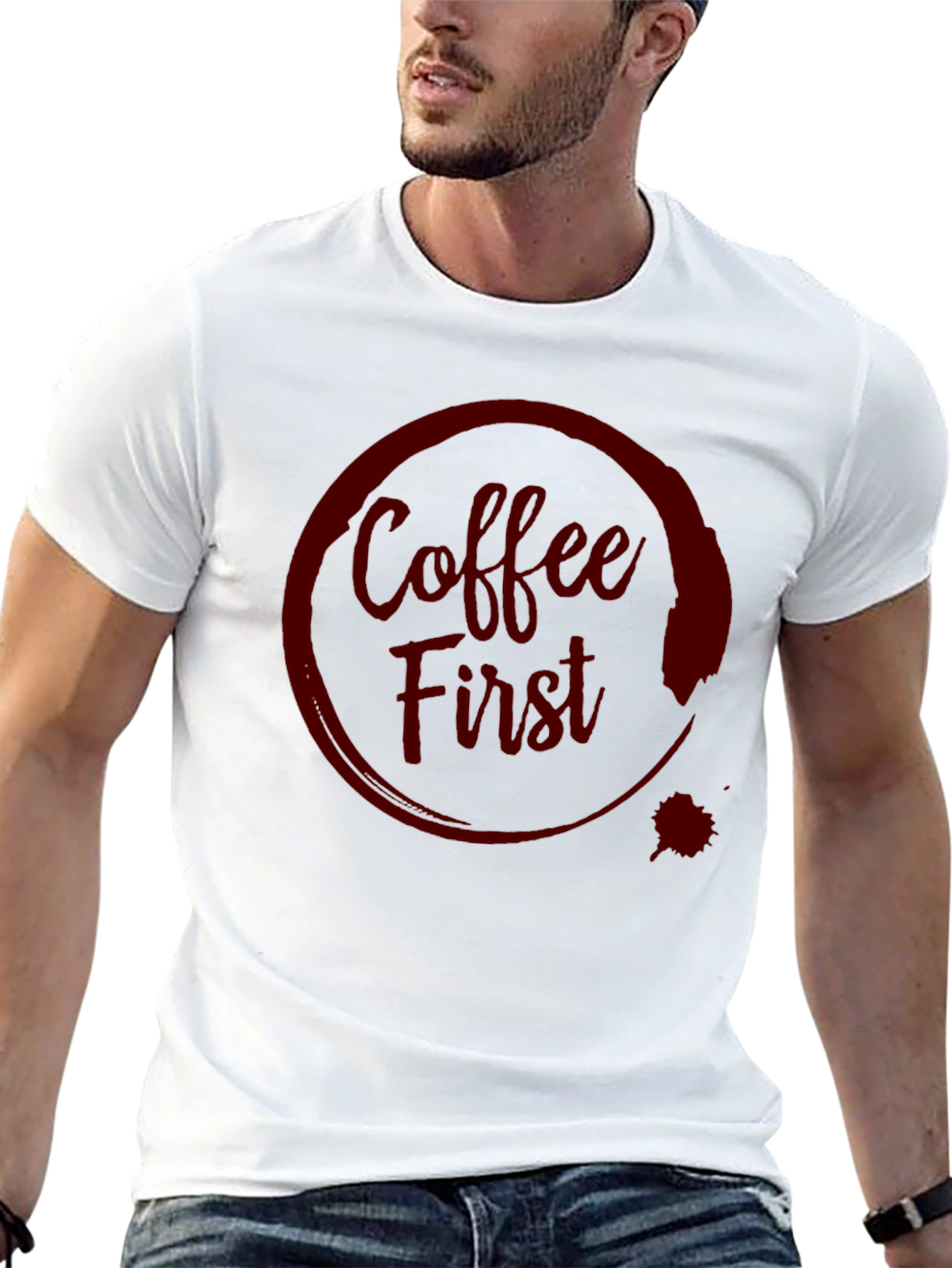 Coffee First T-Shirt - Dark Graphic Tee
