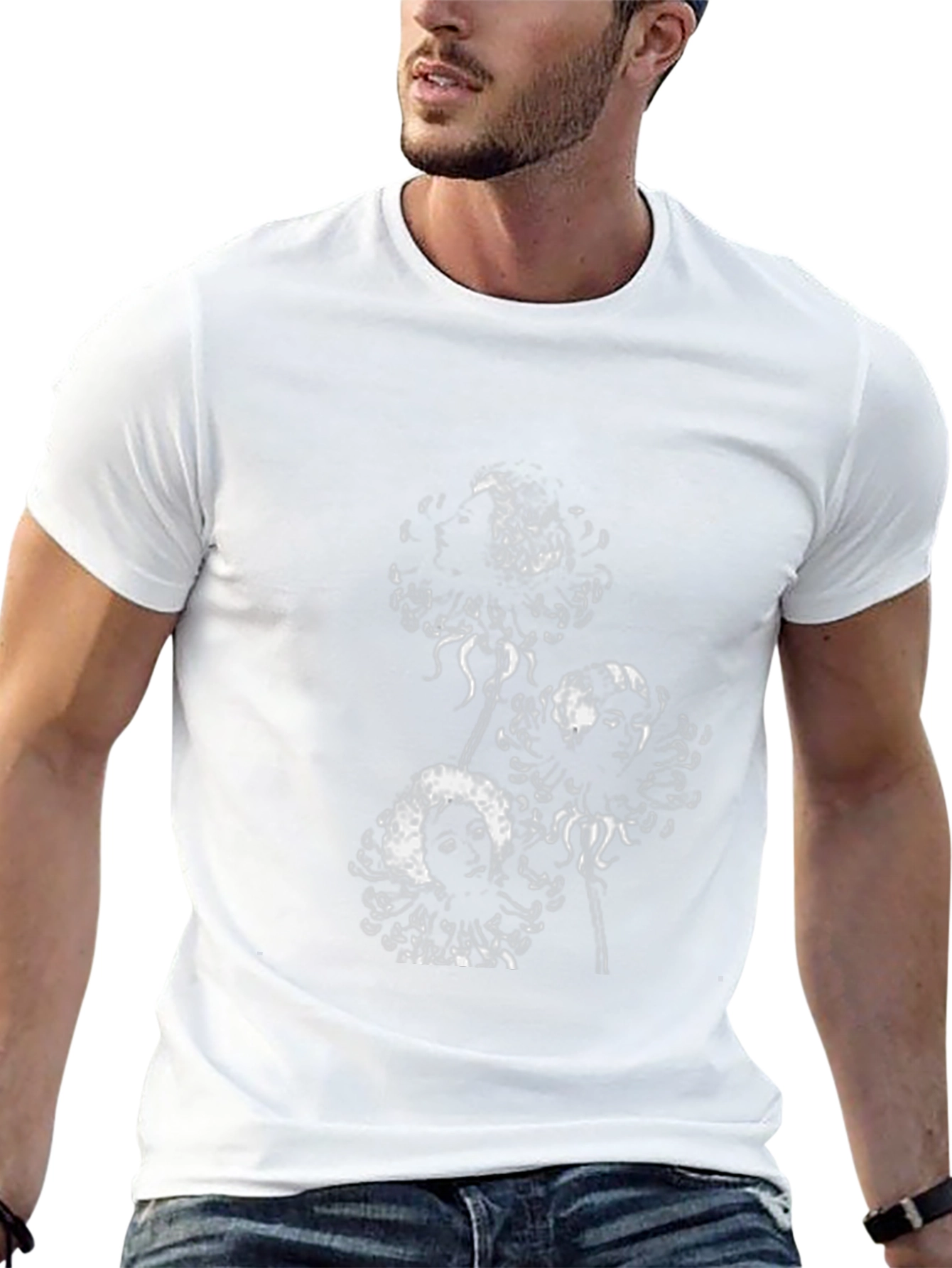 Unique Graphic Tee - Floral Skull Design