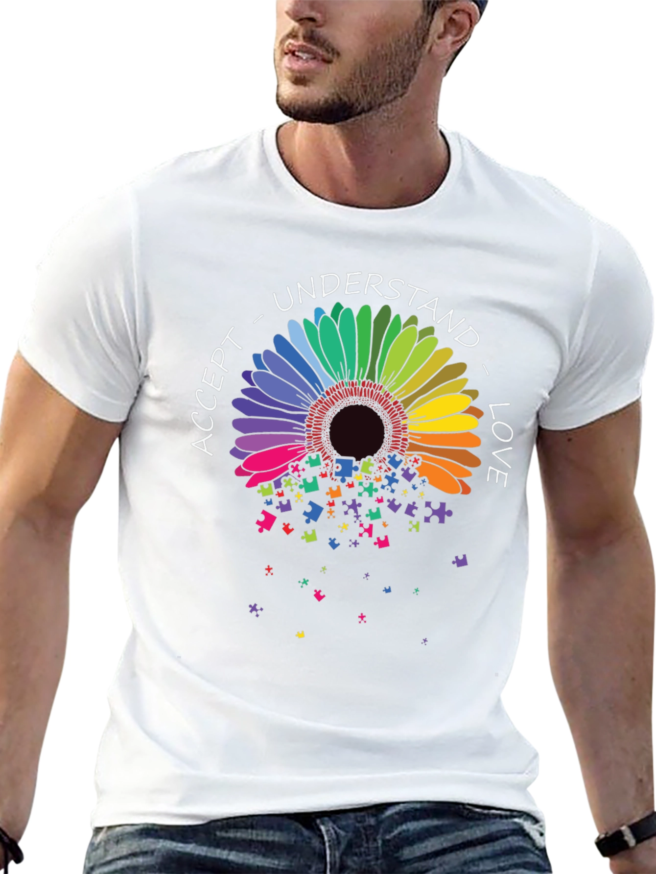 Autism Awareness T-Shirt - Accept Understand Love