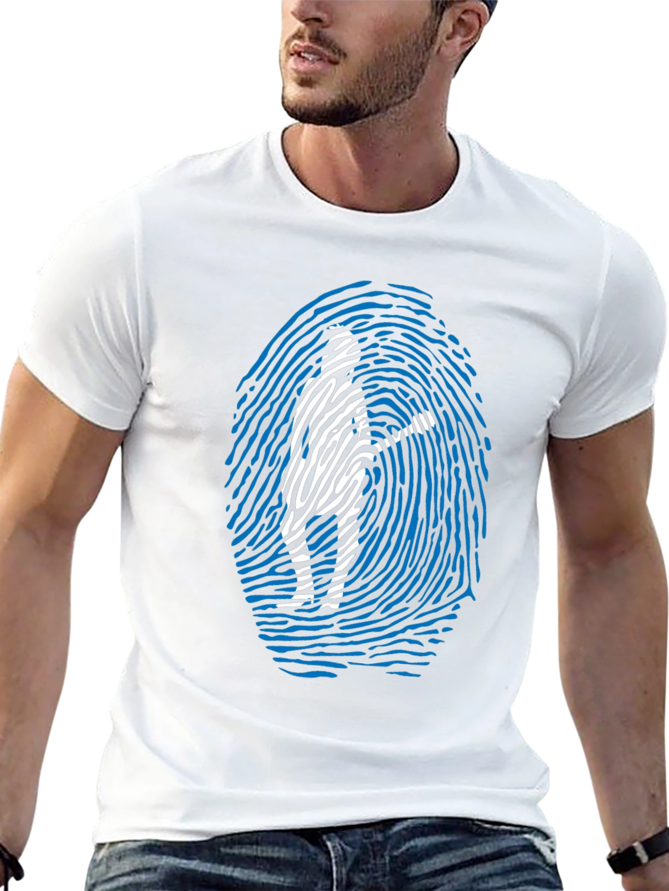Fingerprint Silhouette Graphic T-Shirt