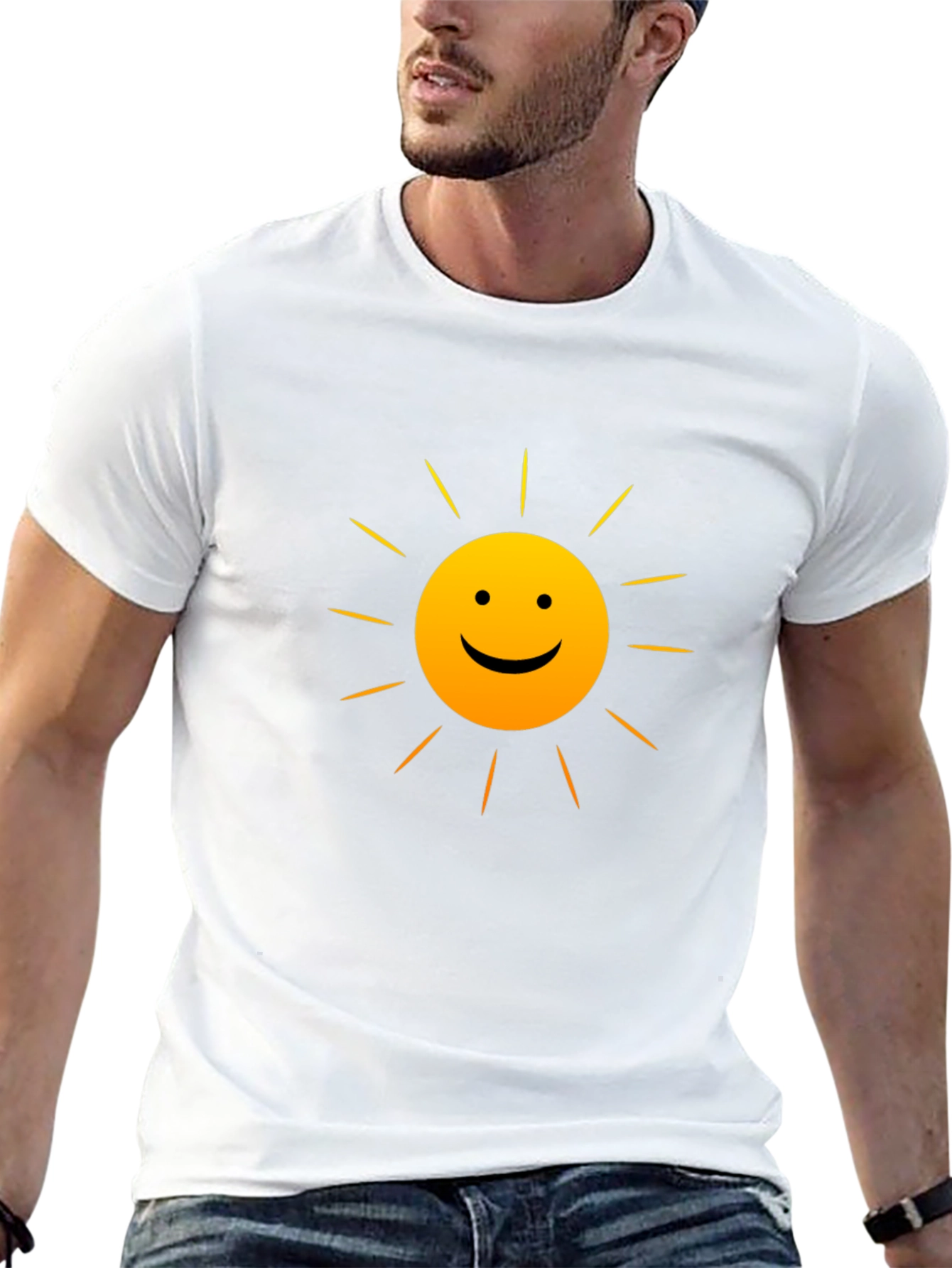 Sunny Smile Graphic Tee - Black Comfort Fit