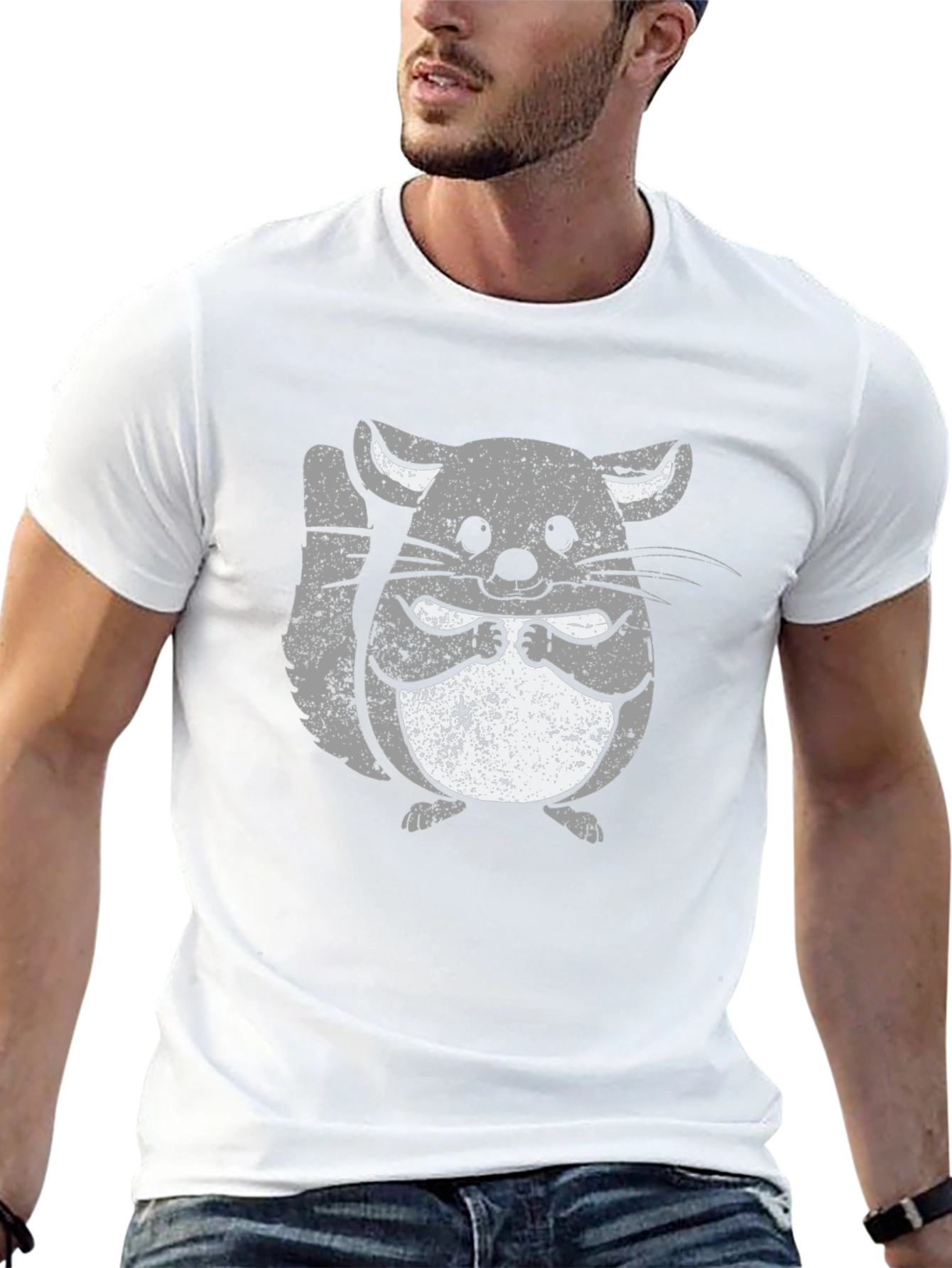 Cute Chinchilla Graphic Tee - Soft Cotton Blend