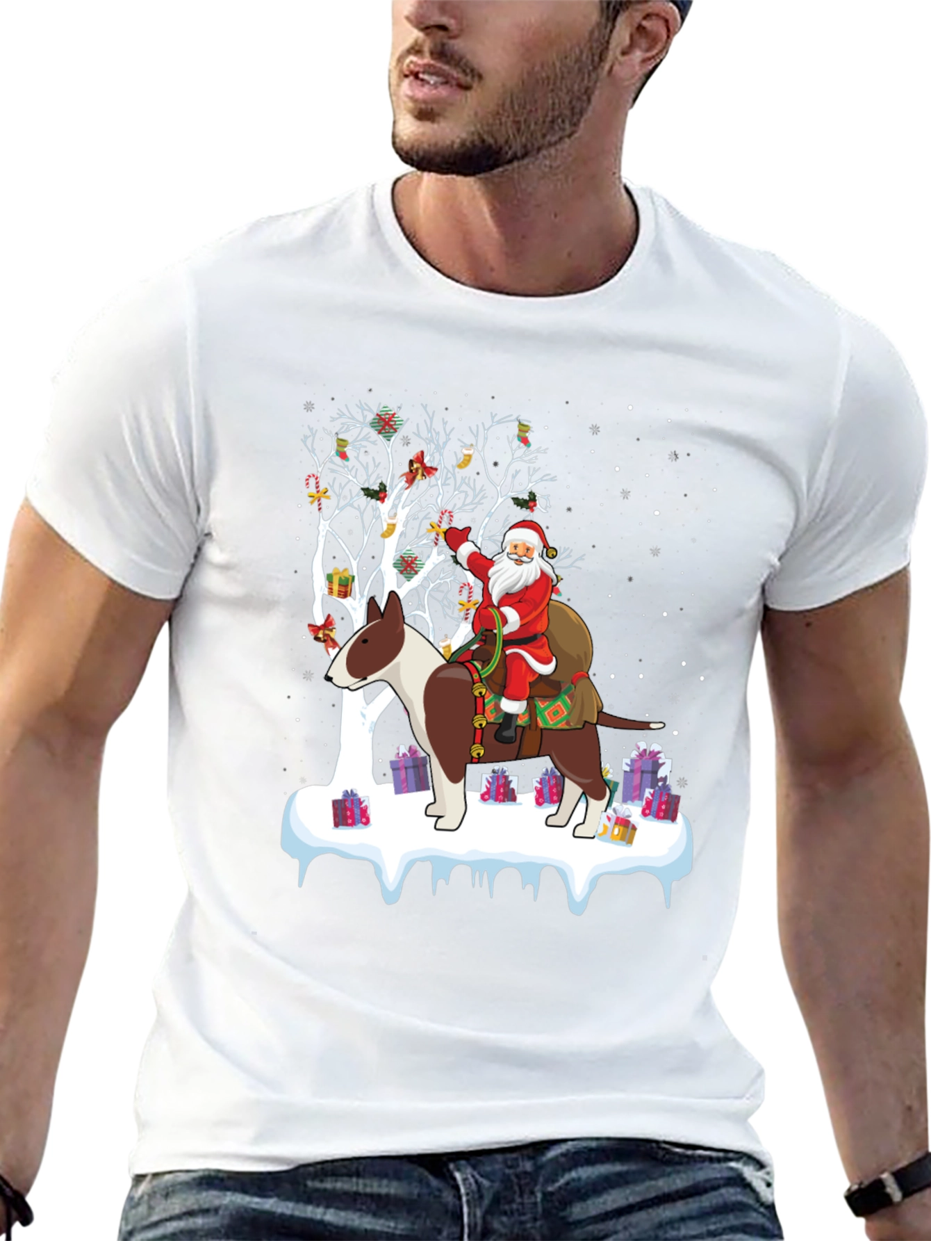 Christmas Santa Dog Graphic Tee