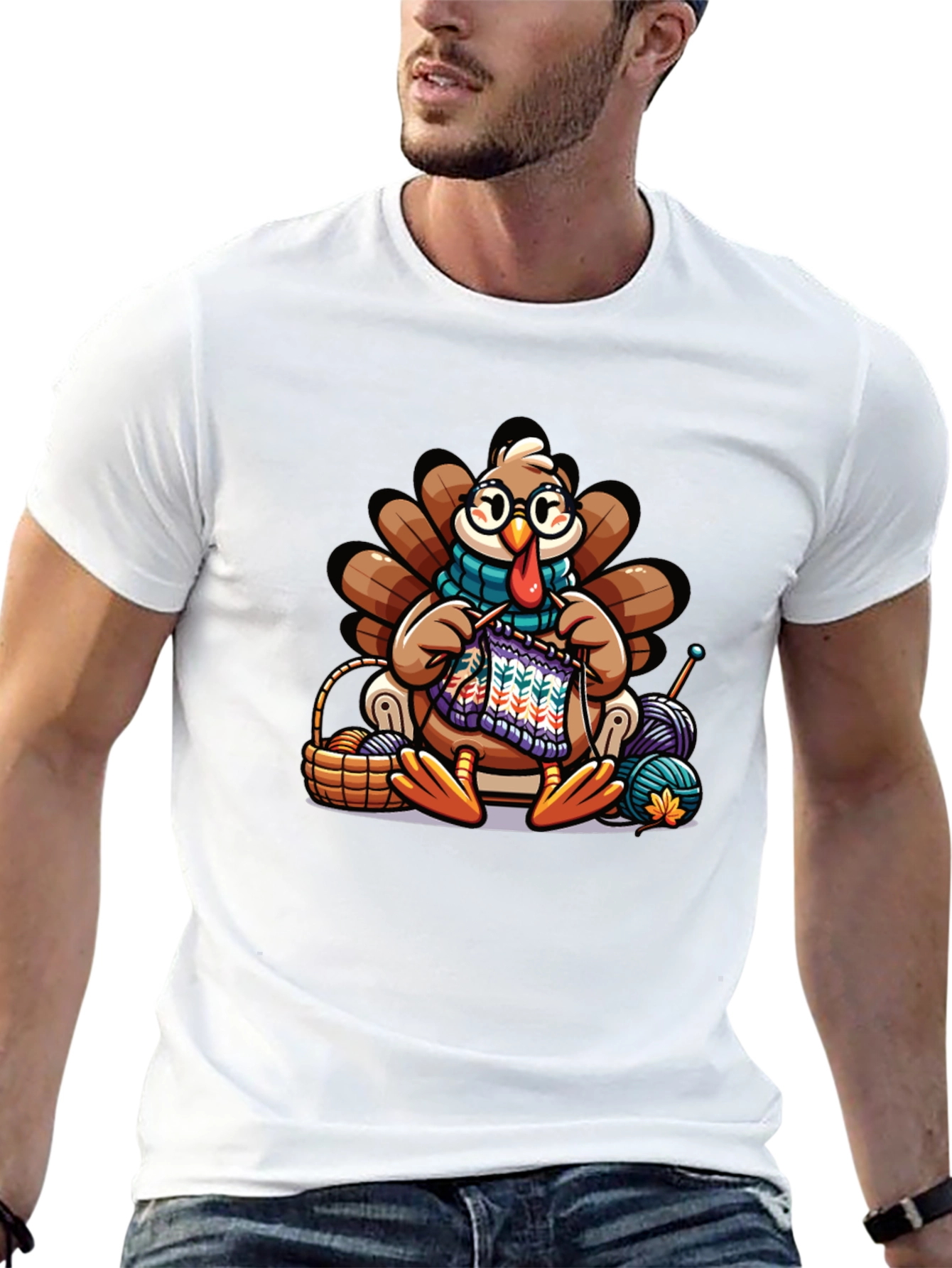 Knitting Turkey T-Shirt: Thanksgiving Fun!