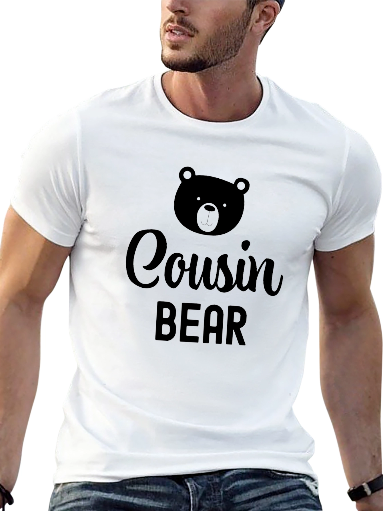 Cousin Bear T-Shirt - Black Novelty Tee