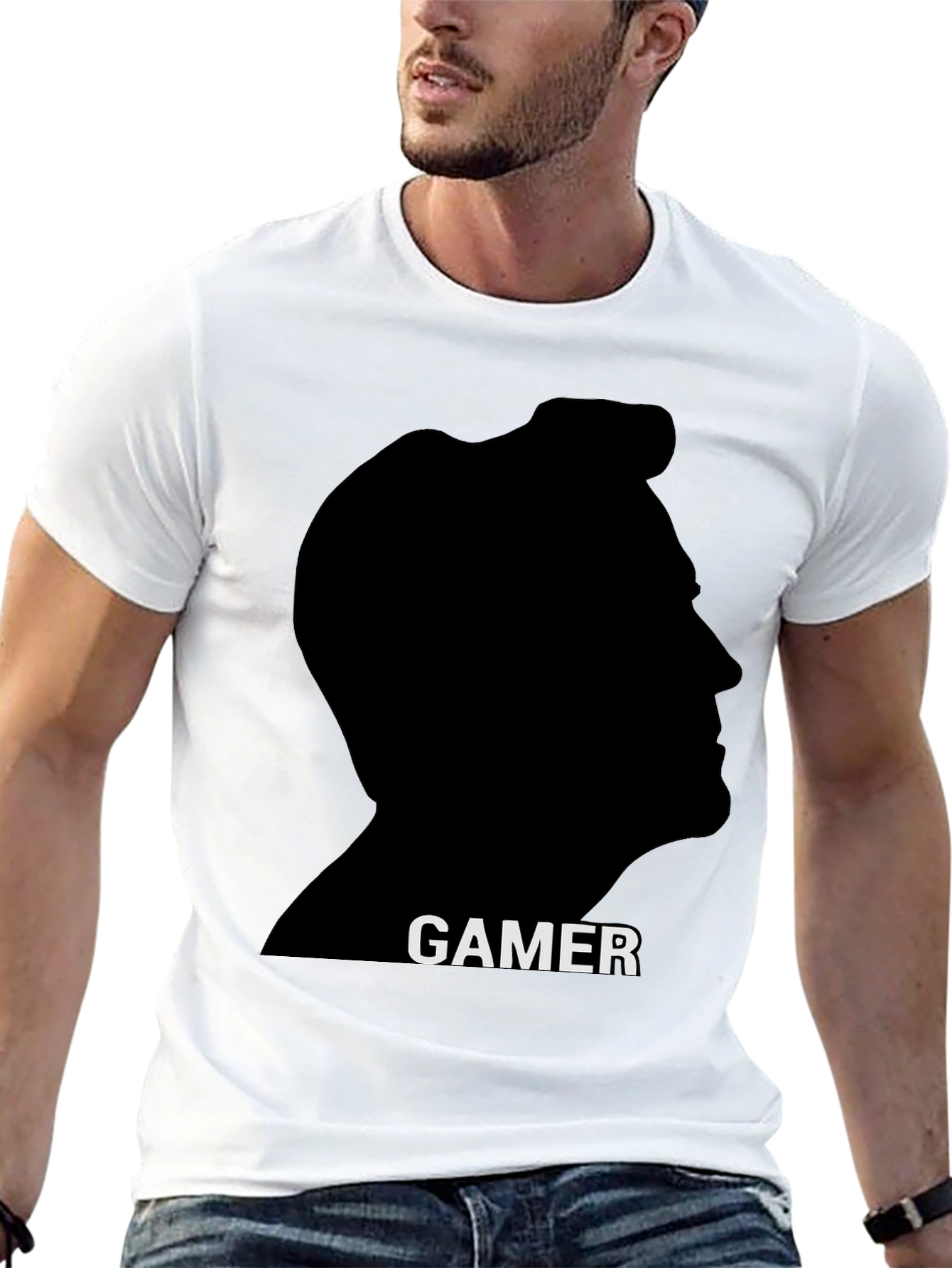 Gamer Silhouette T-Shirt - Black