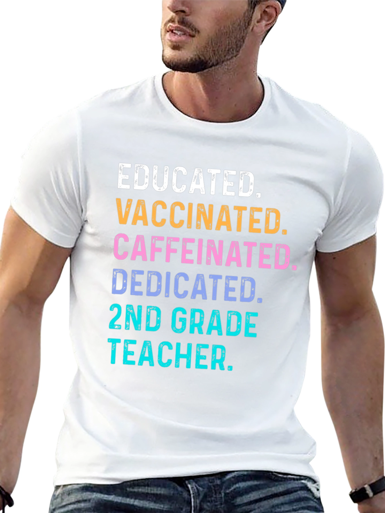 Educated Vaccinated 2nd Grade Teacher T-Shirt