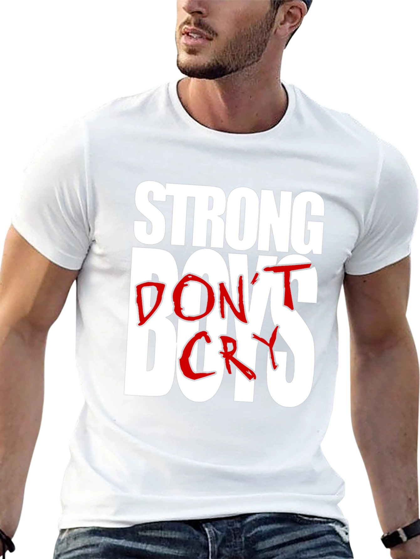 Strong Boys Dont Cry Graphic Tee - Black