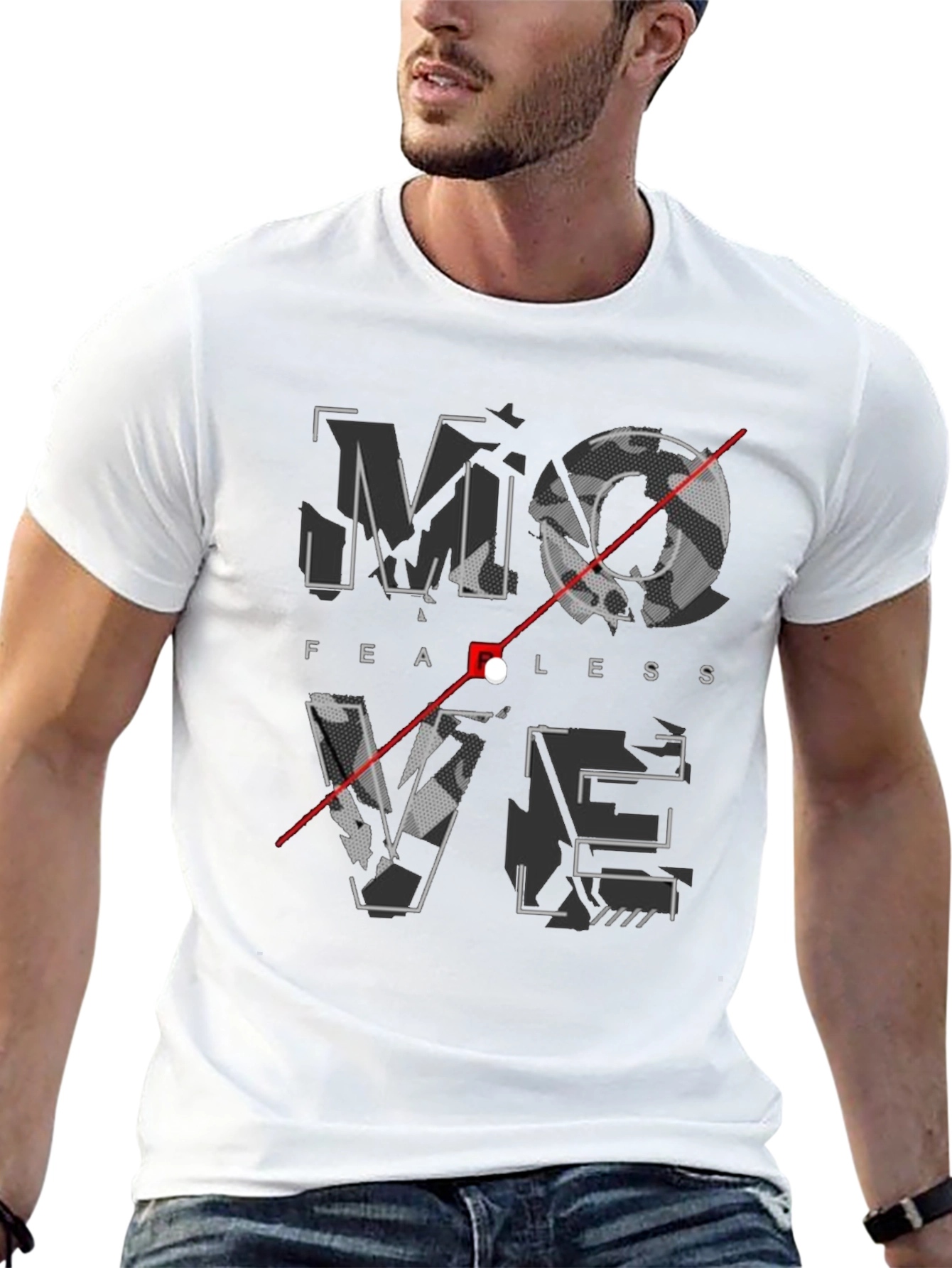 Fearless Move Graphic Print Crew Neck T-Shirt