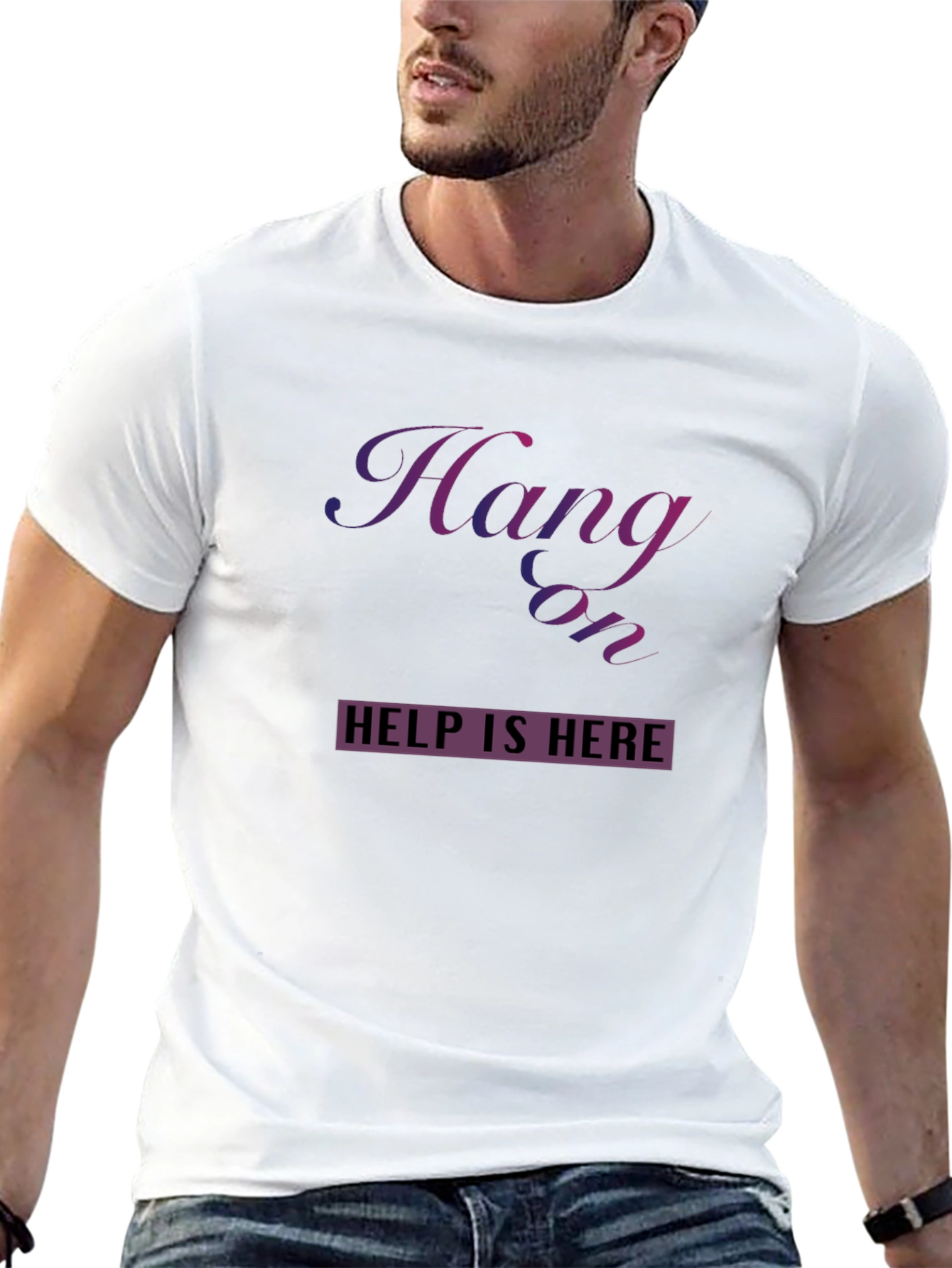 Hang On Help Is Here Graphic Tee - Unisex