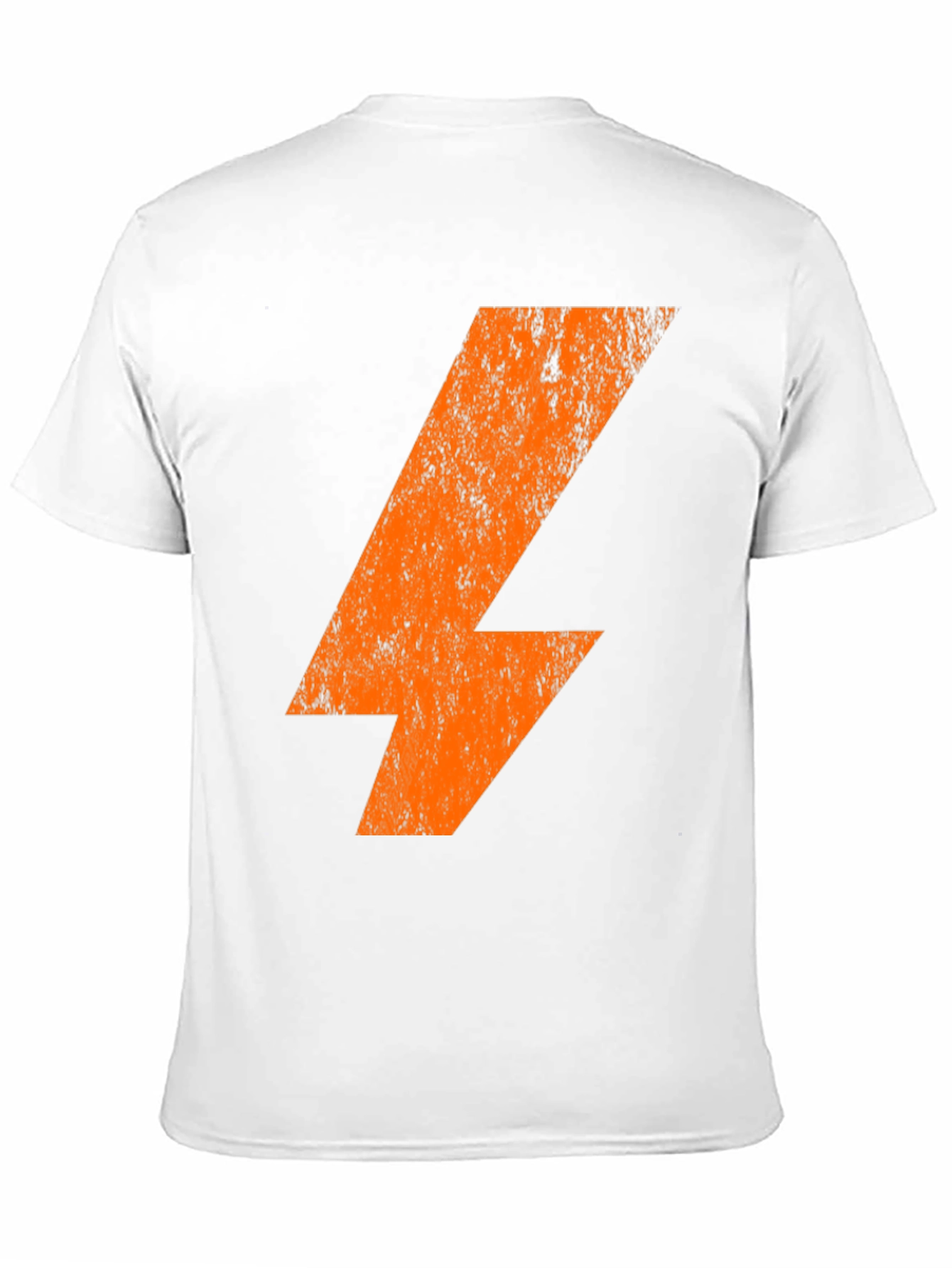 Orange Lightning Bolt Graphic Print Black T-Shirt