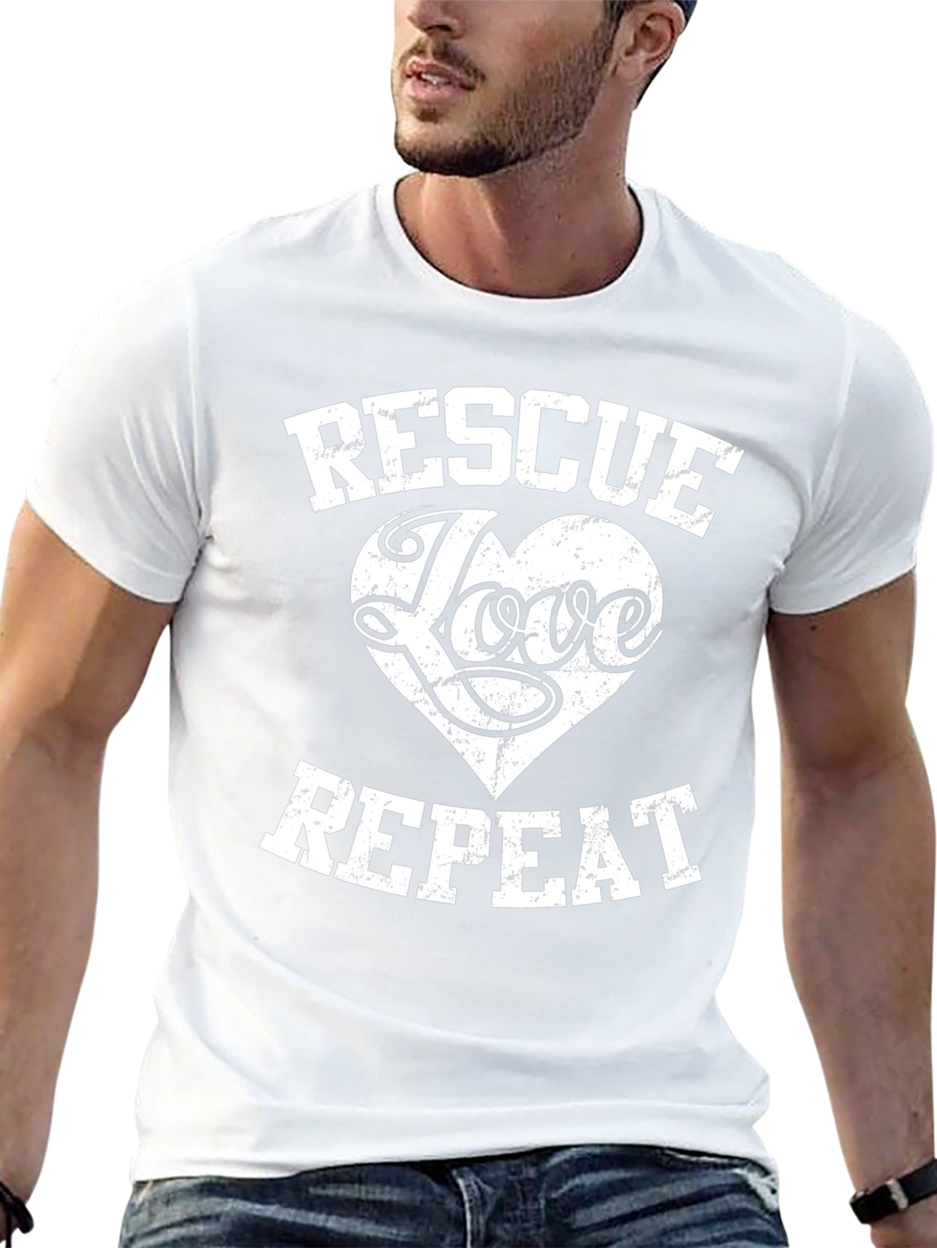 Rescue Love Repeat Graphic Tee - Soft Cotton Blend