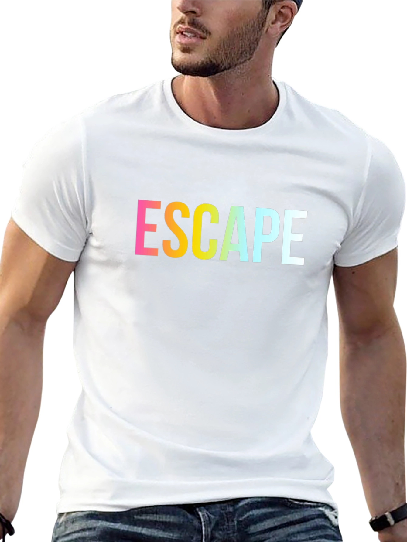 Escape Graphic Print Black T-Shirt