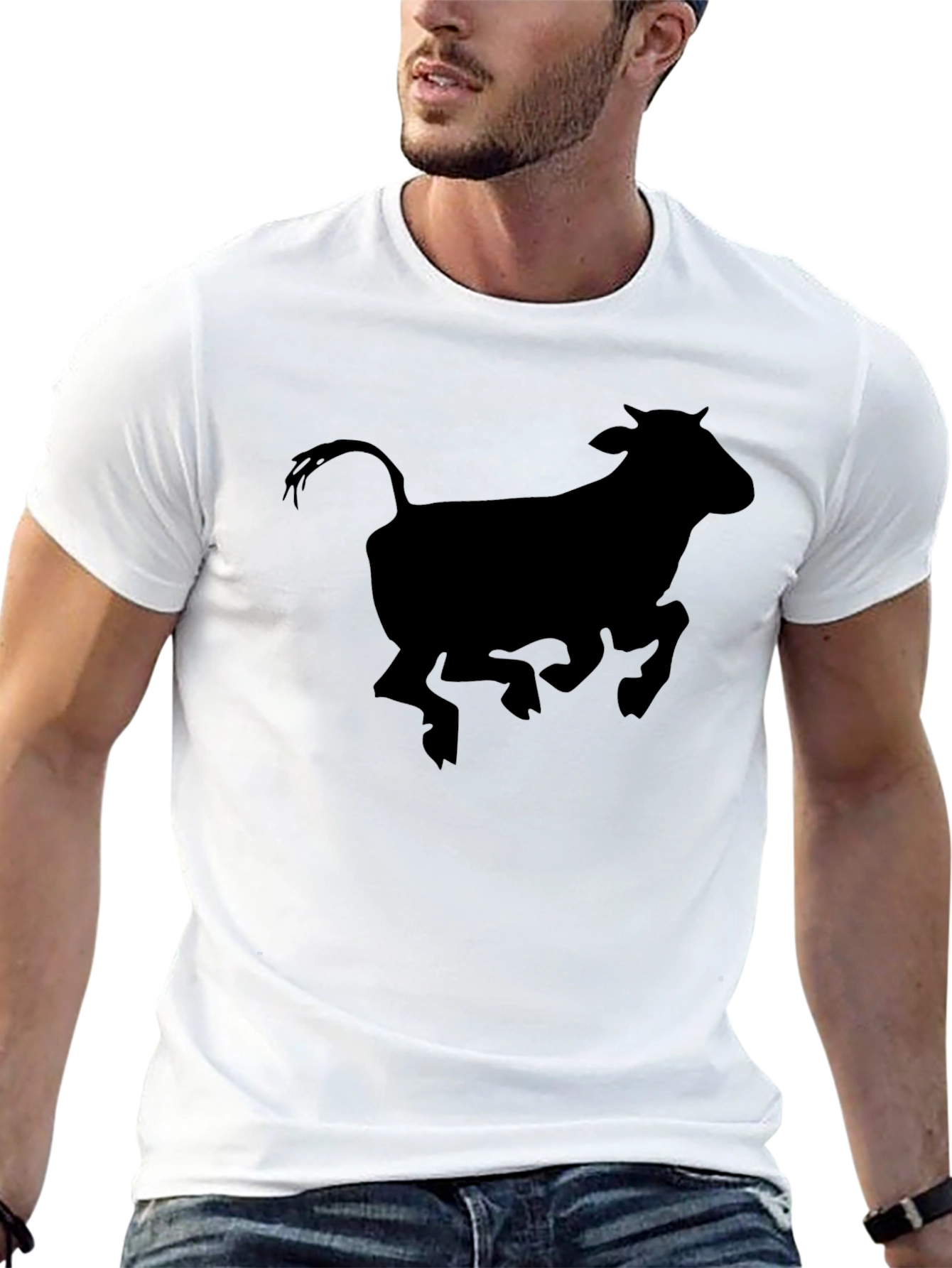Bull Silhouette Black T-Shirt