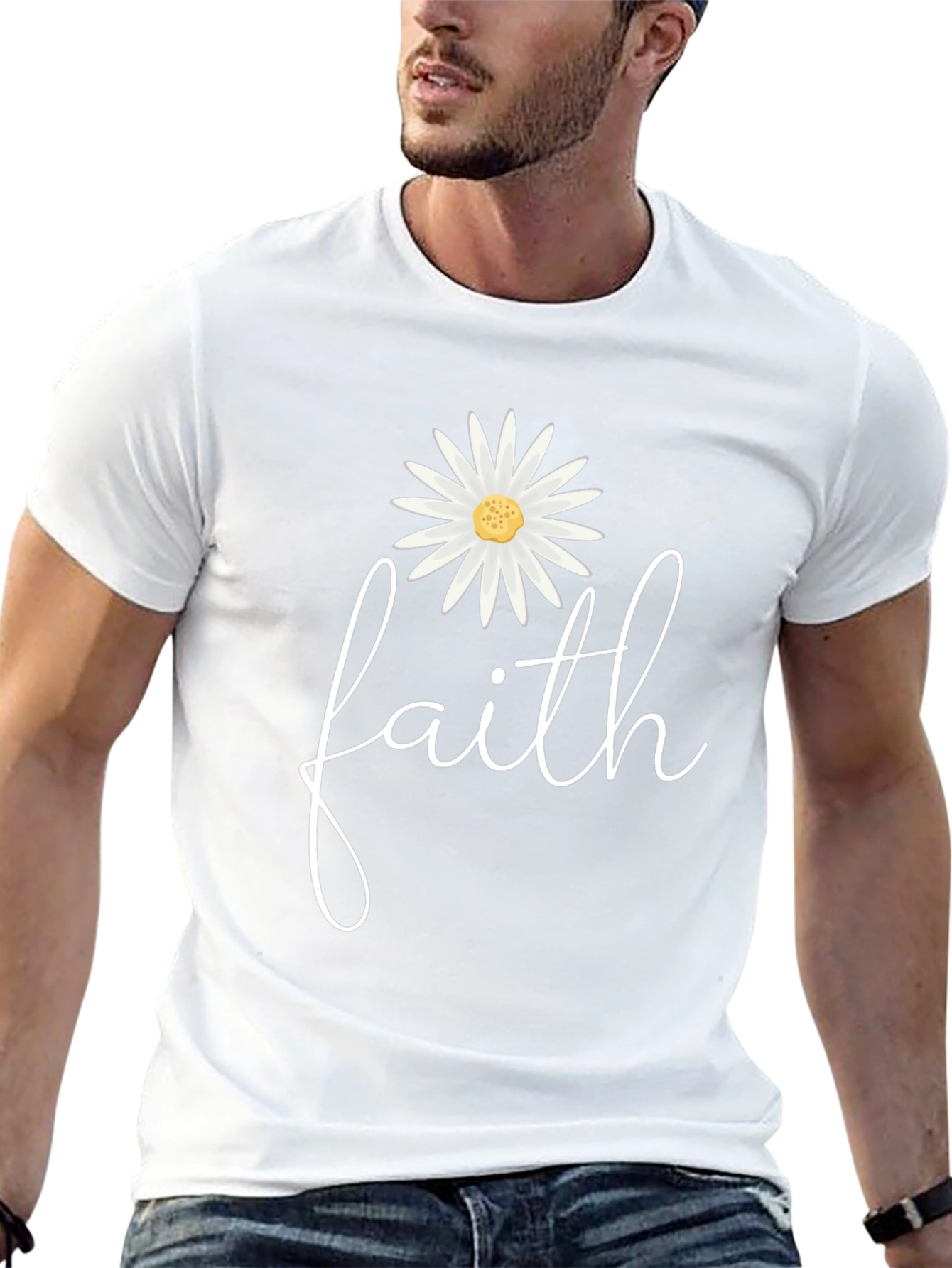 Faith Daisy Graphic Tee - Stylish Comfort