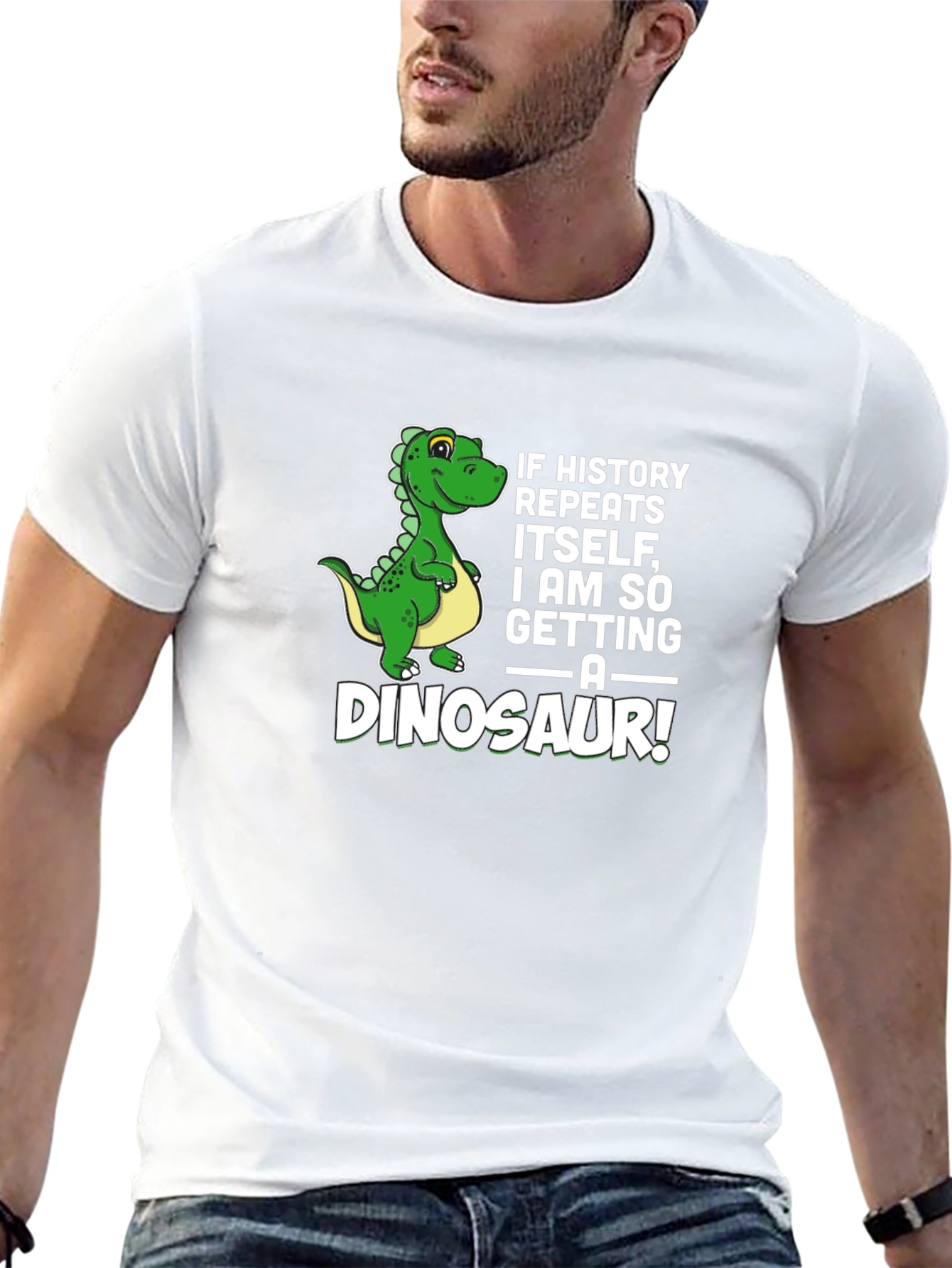 Funny Dinosaur Graphic T-Shirt - History Repeats