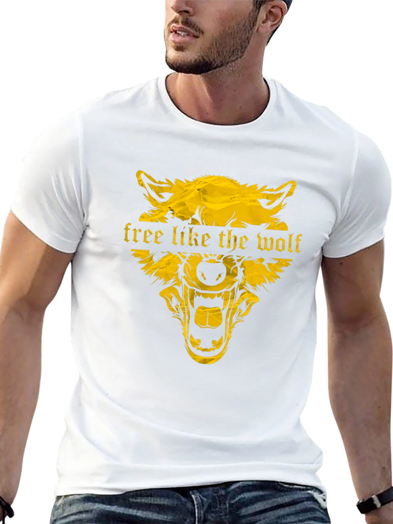 Free Like the Wolf Graphic Print T-Shirt