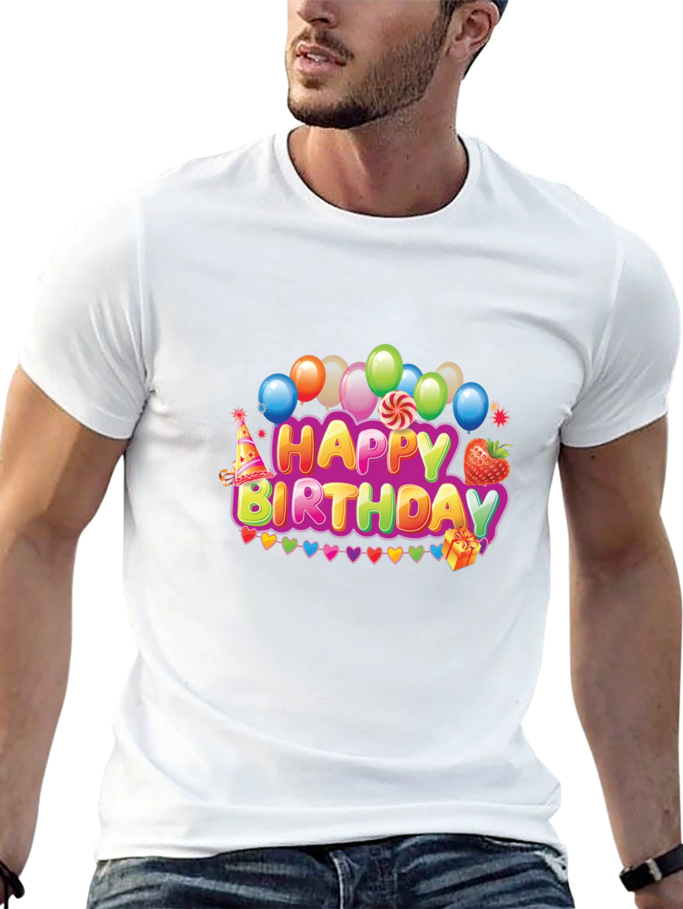 Festive Happy Birthday Graphic Tee - Unisex