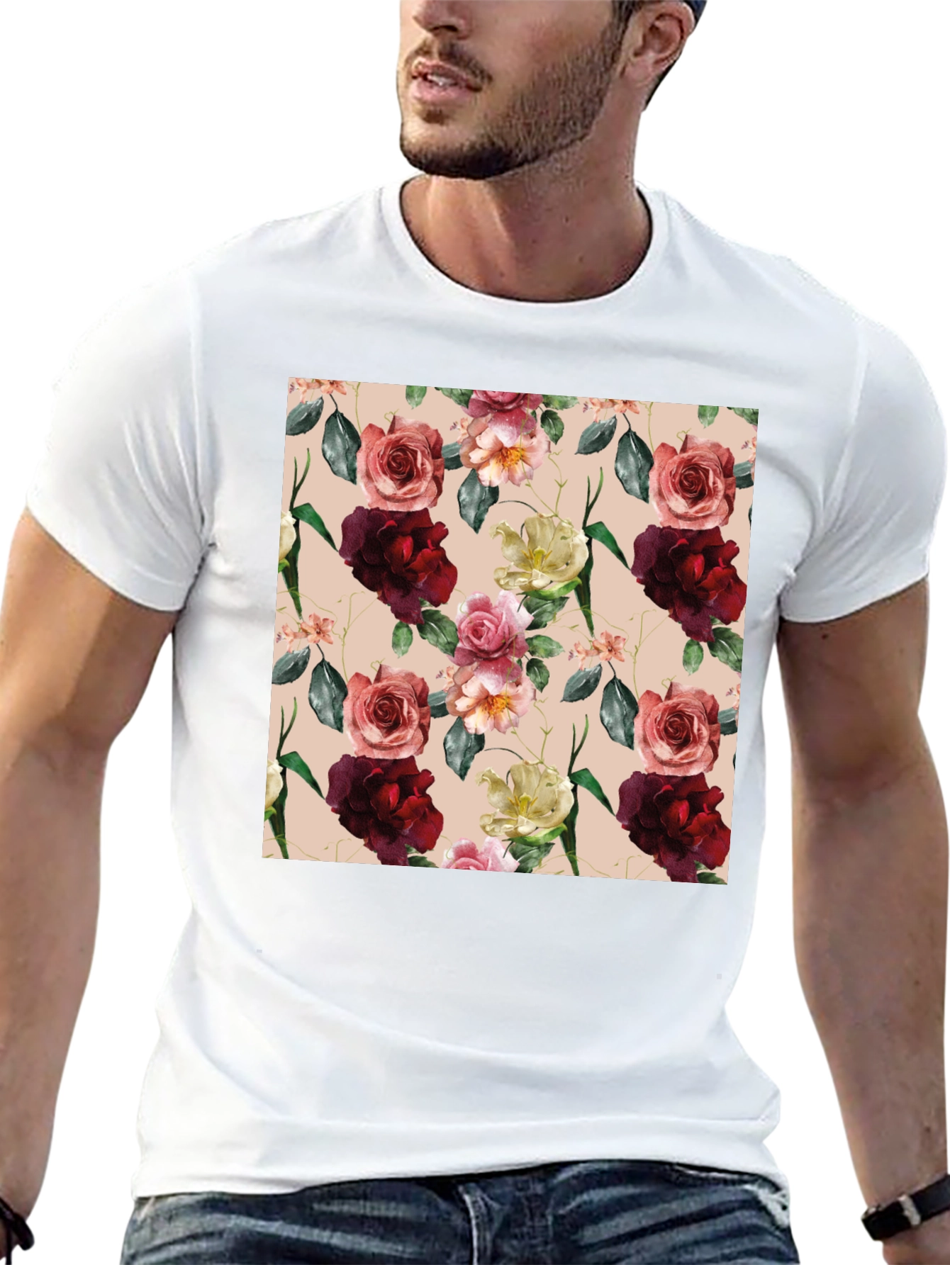 Floral Print T-Shirt for Men