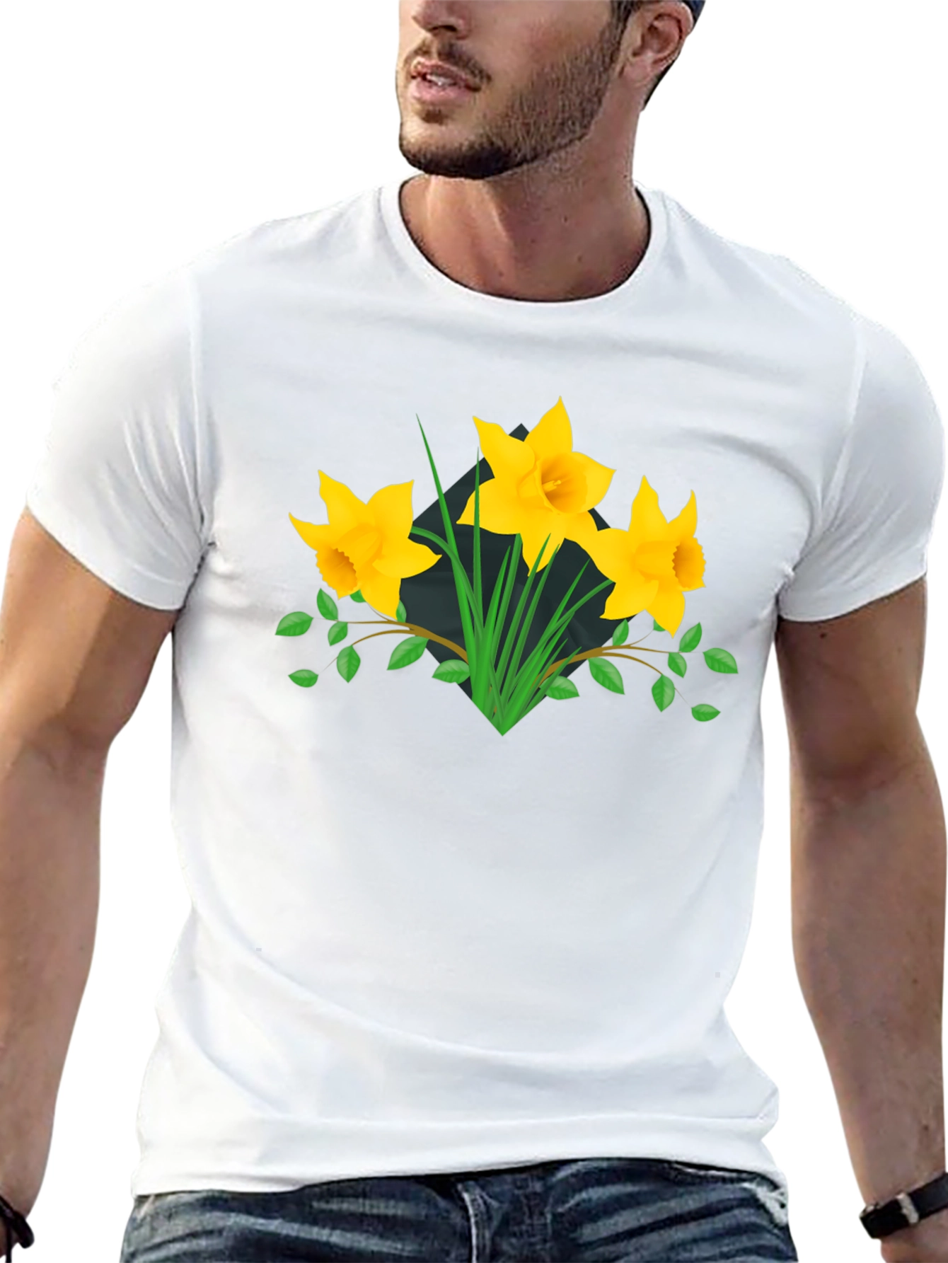 Floral Graphic Tee - Daffodil Design
