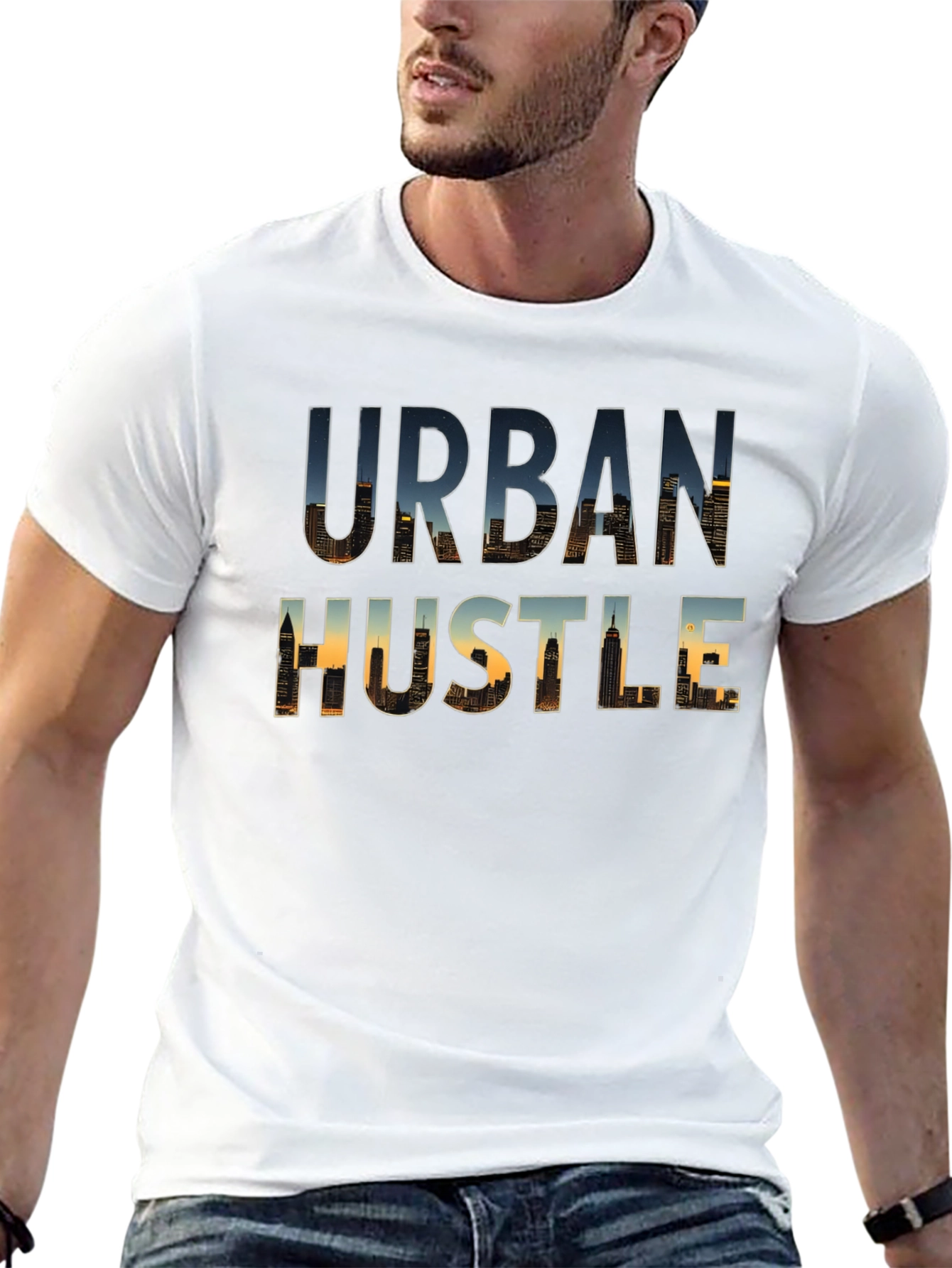 Urban Hustle T-Shirt - Cityscape Design