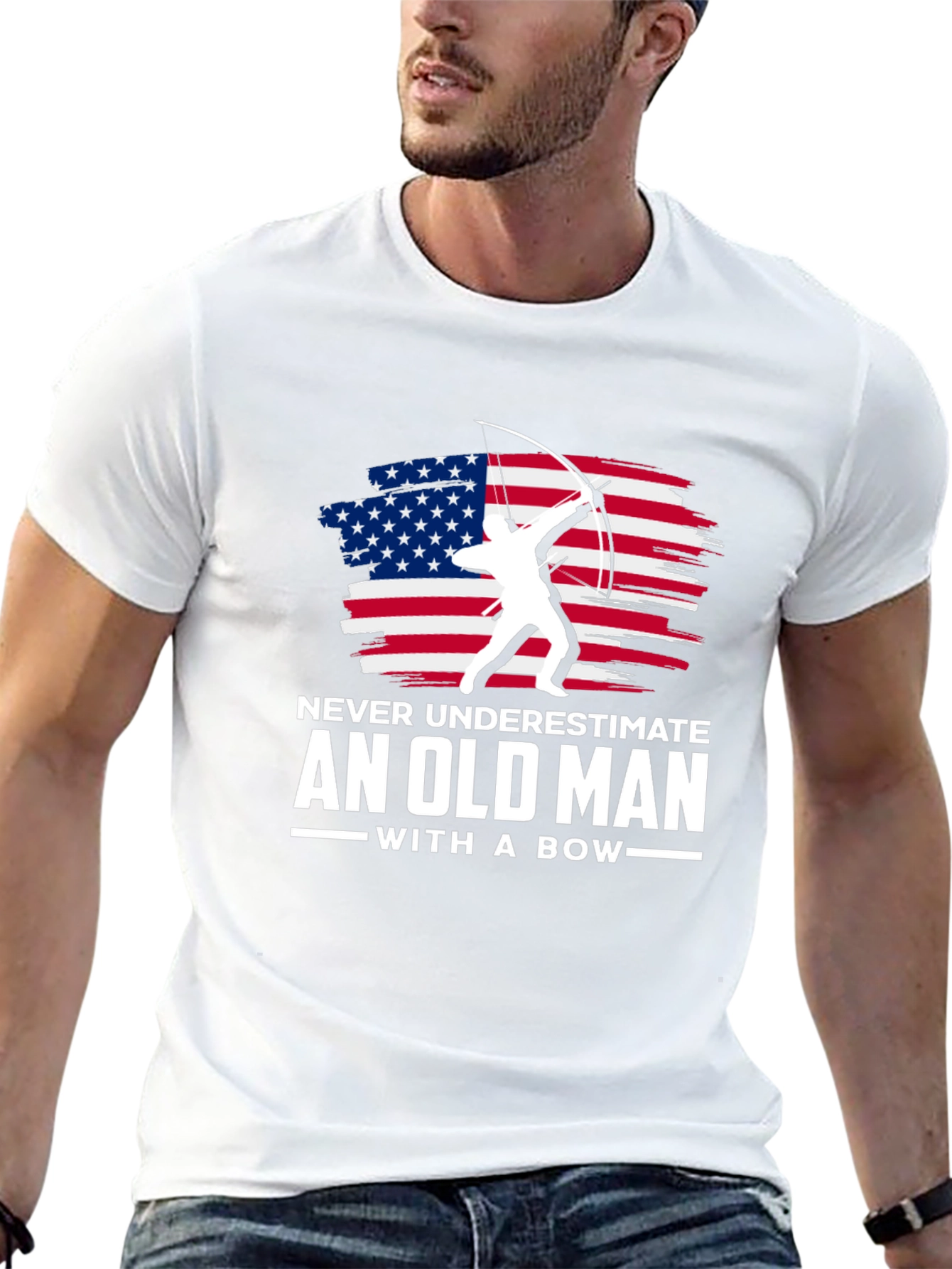 Old Man with a Bow Graphic T-Shirt