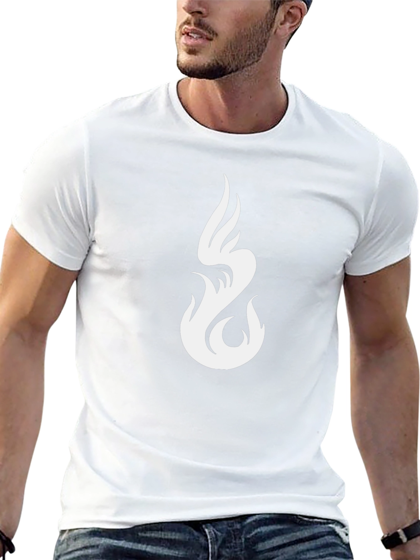 Flame Graphic Black Tee - Modern Style