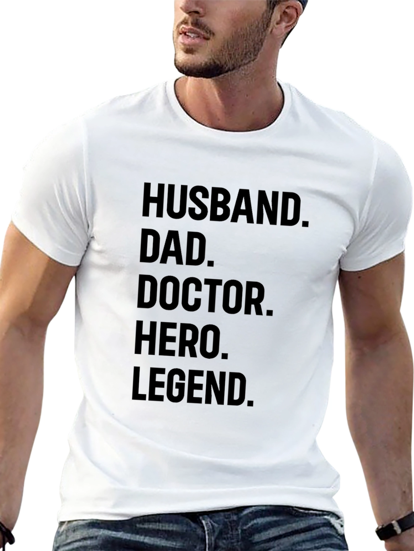 Husband Dad Doctor Hero Legend Black Graphic Tee