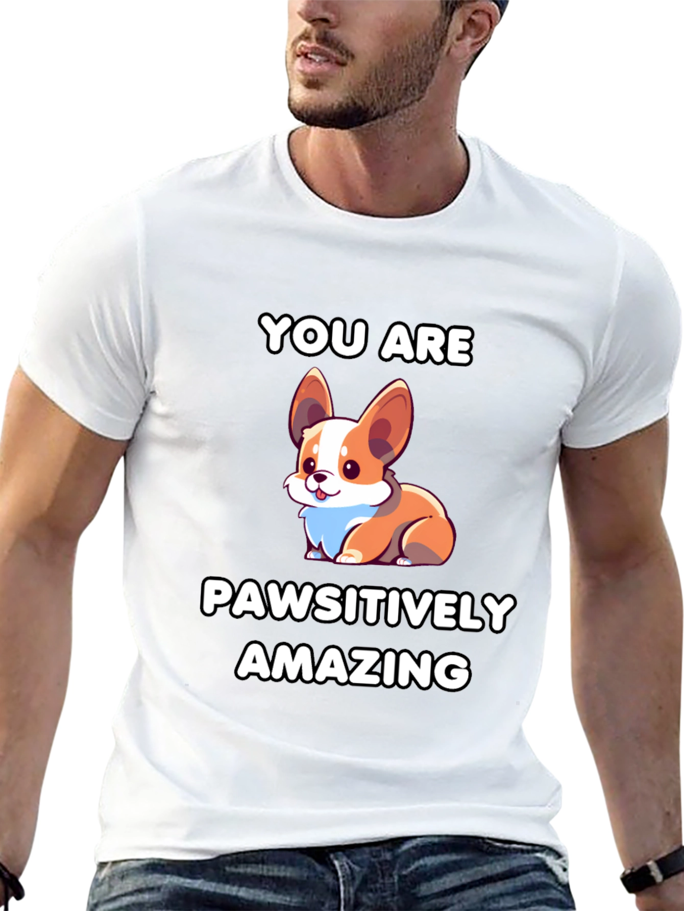 Pawsitively Amazing Corgi Graphic Tee