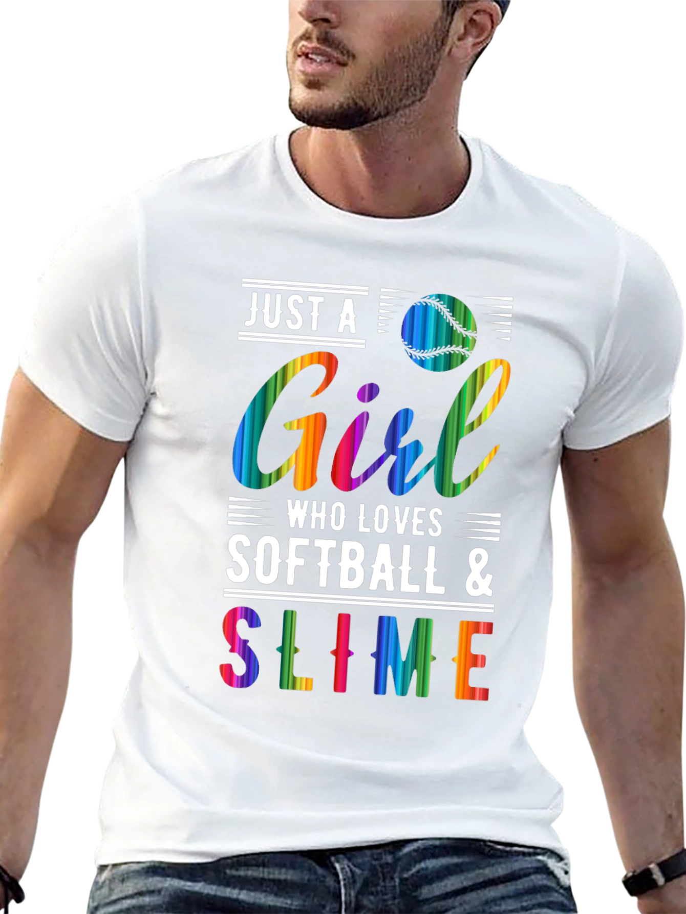 Girl Loves Softball & Slime Graphic Tee