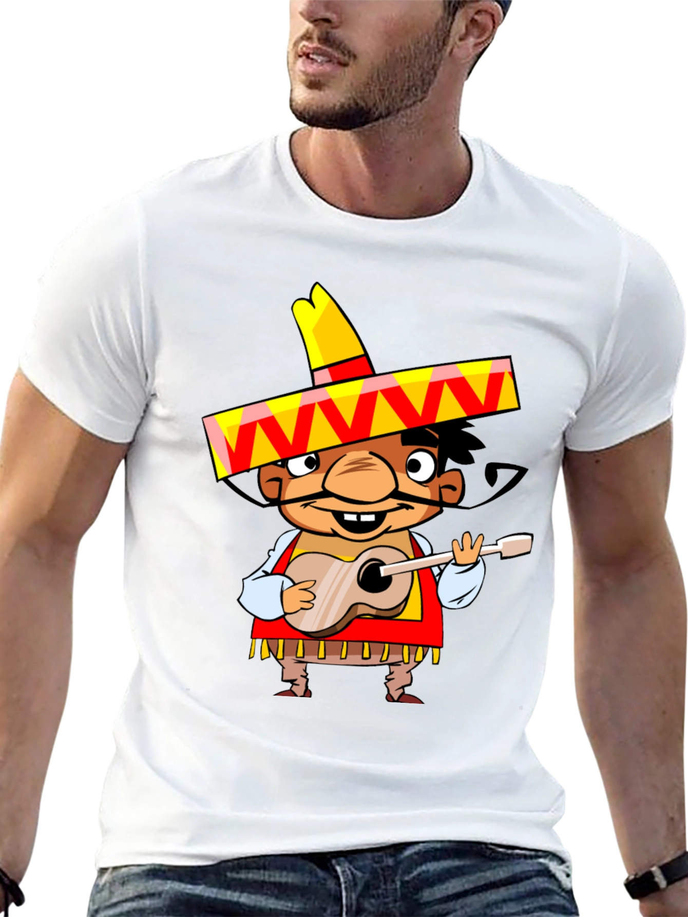 Mariachi Cartoon Graphic Tee - Black