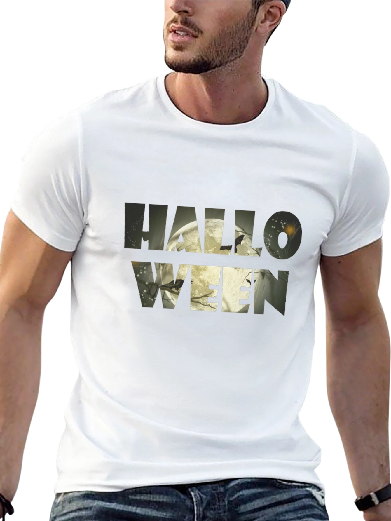 Halloween Graphic Print Black T-Shirt