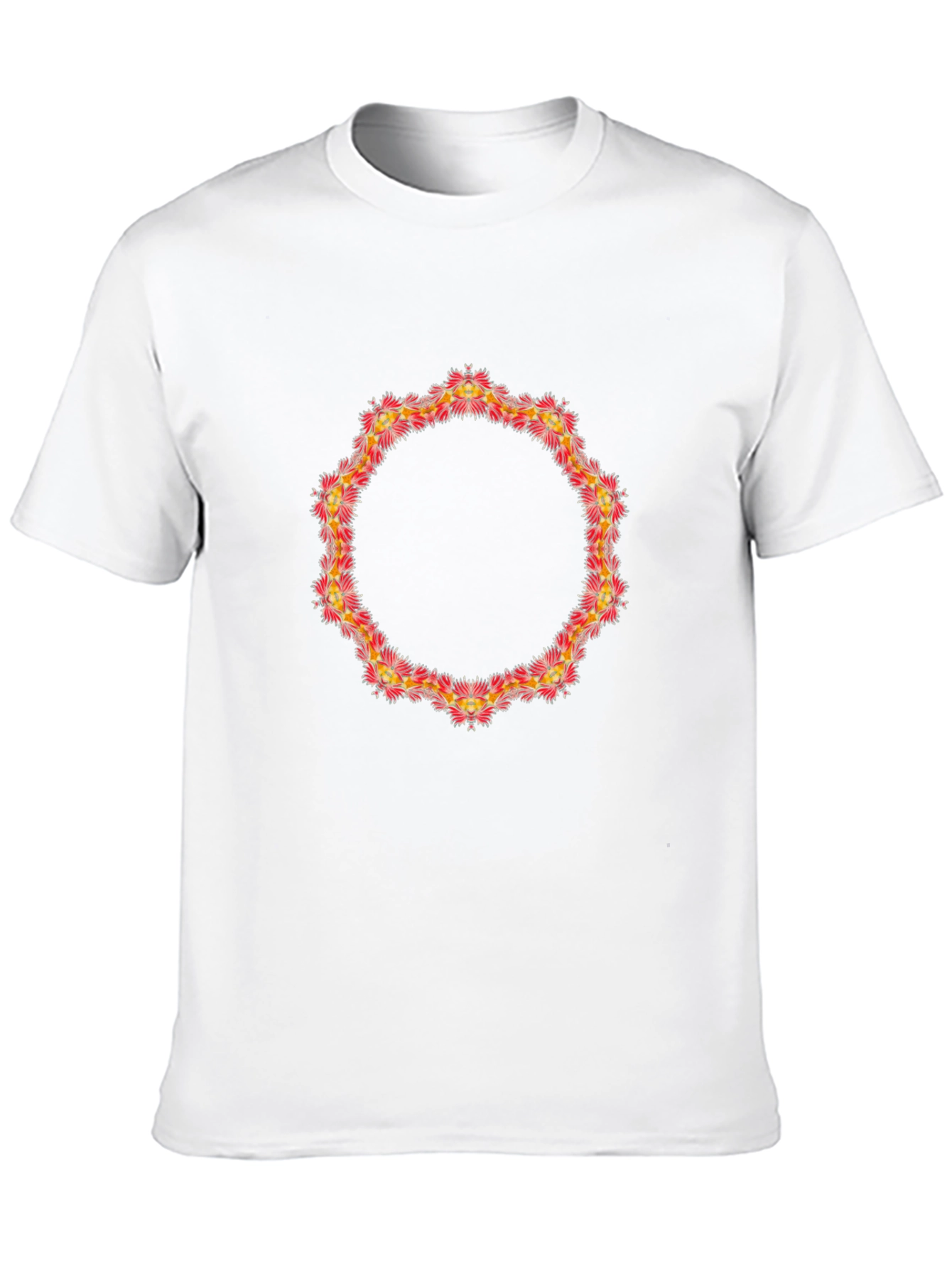 Floral Circle Graphic Black T-Shirt