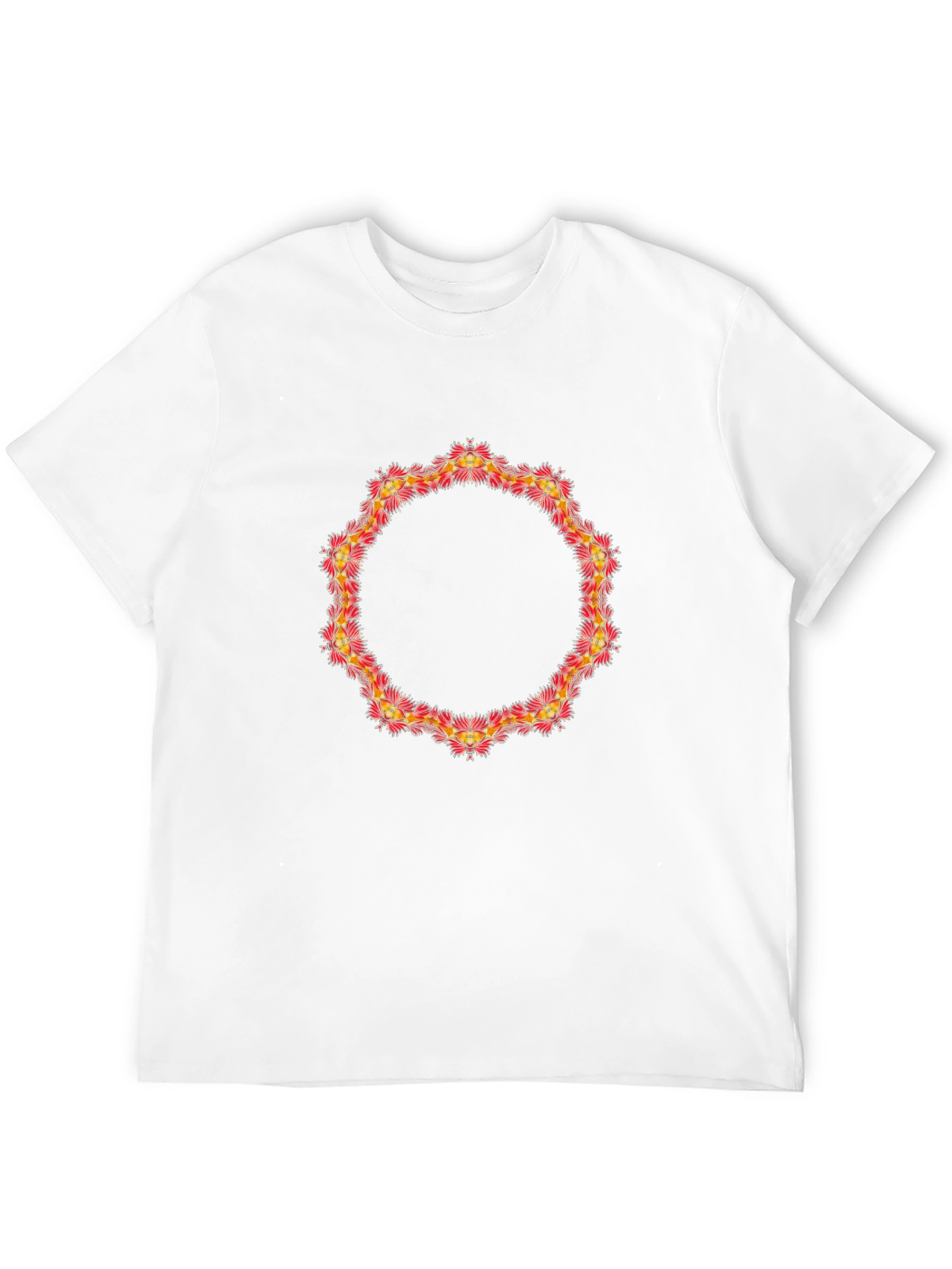 Floral Circle Graphic Black T-Shirt