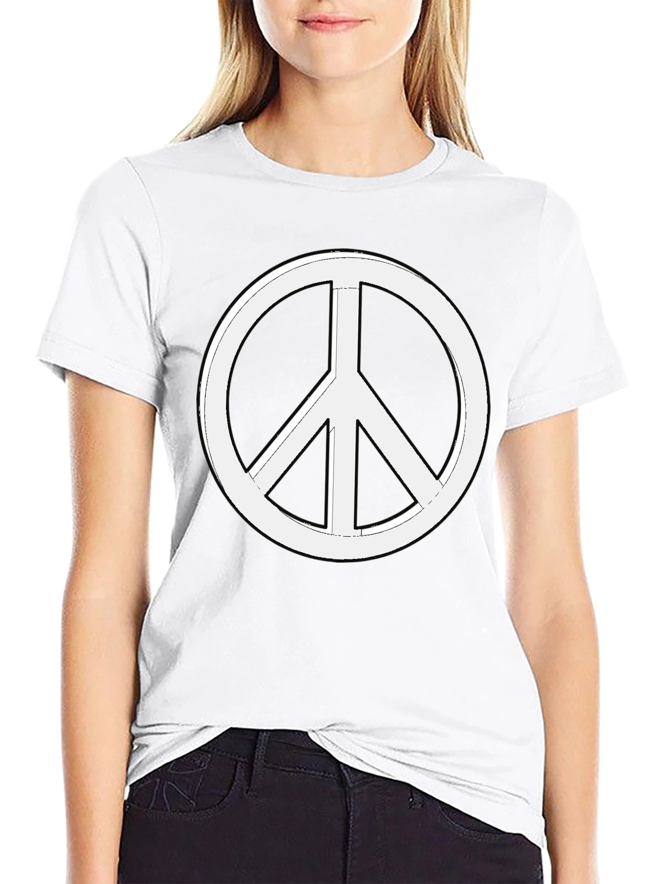 Peace Sign Graphic T-Shirt - Black