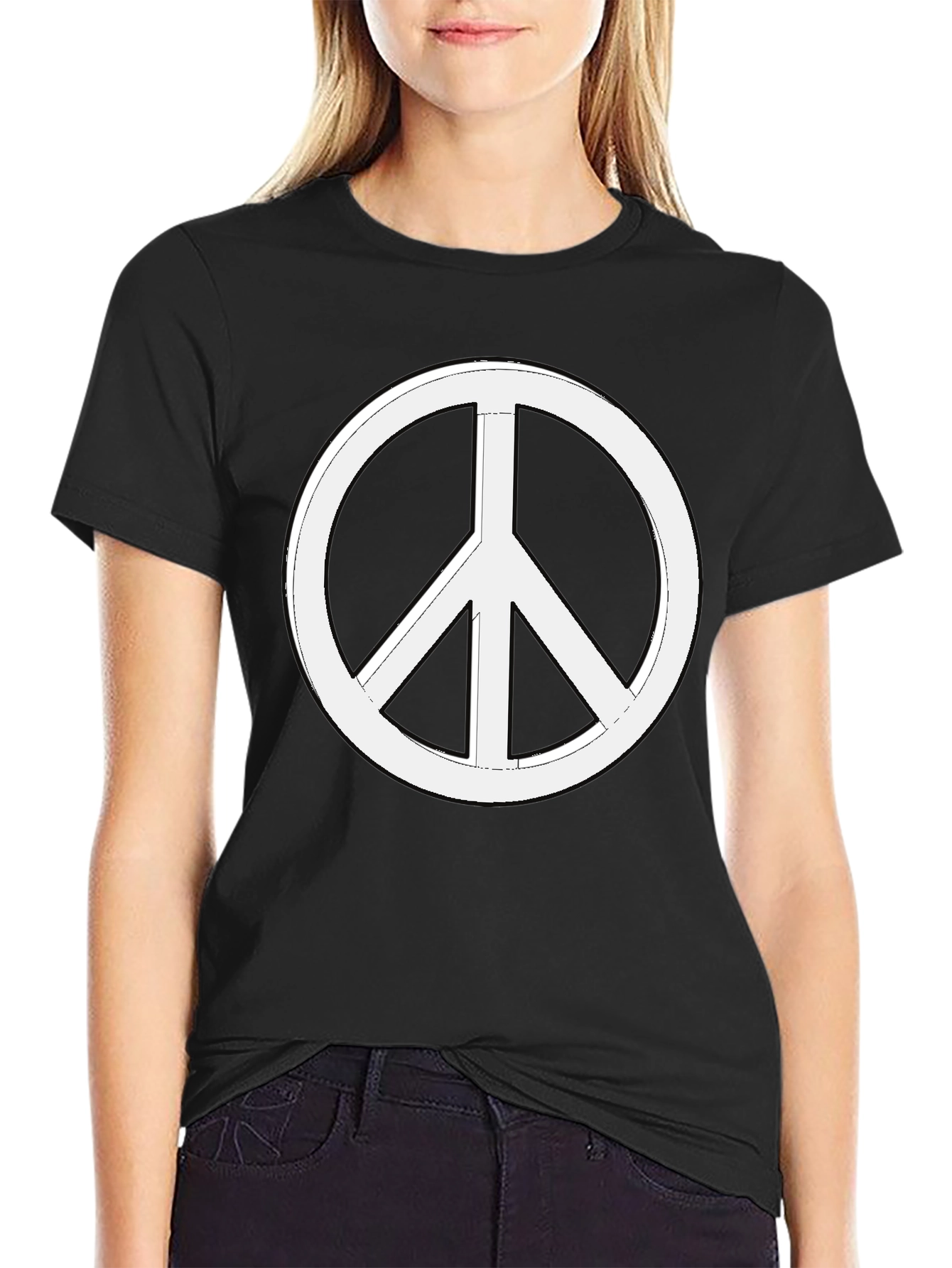 Peace Sign Graphic T-Shirt - Black