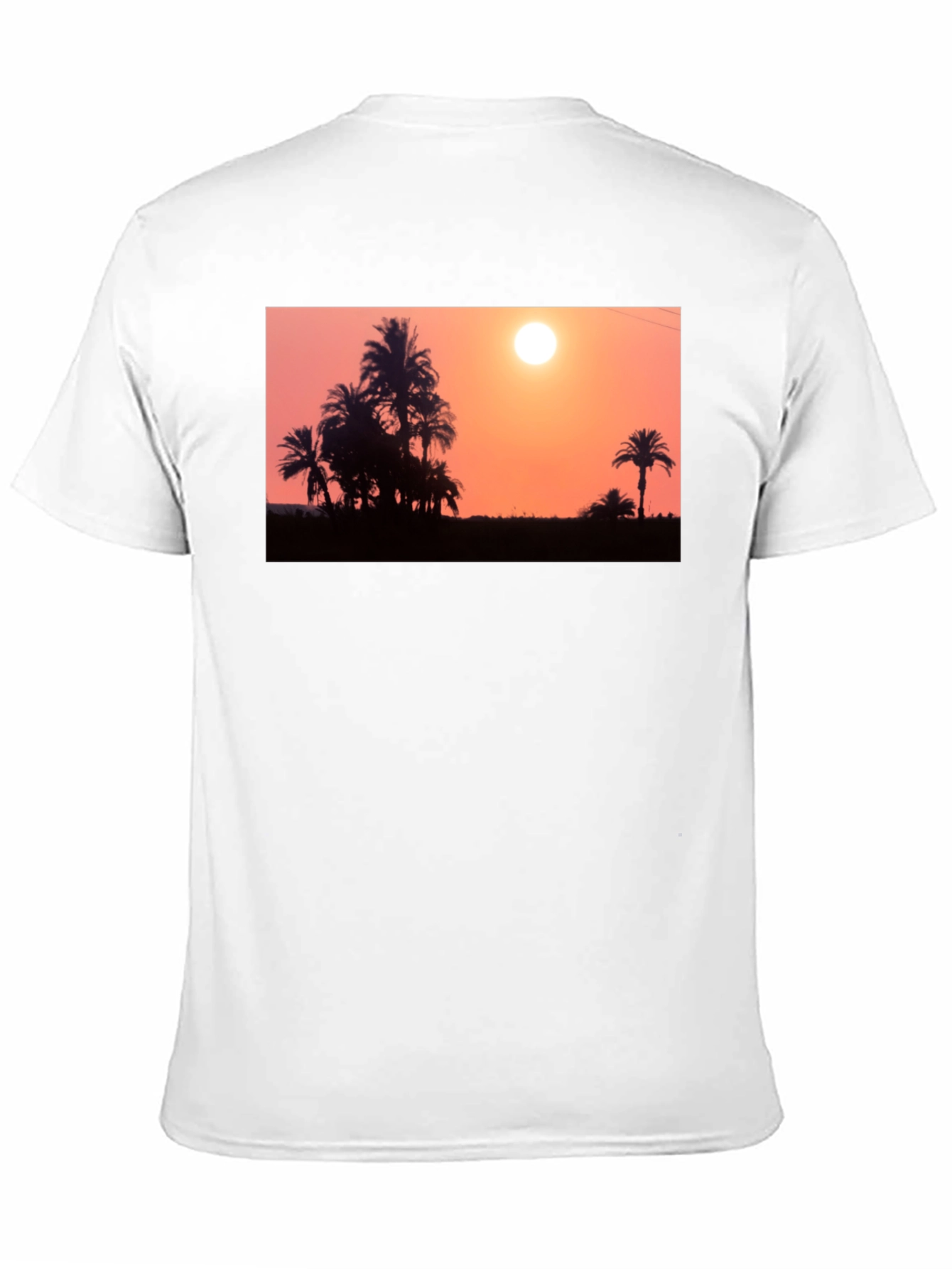 Sunset Palm Tree T-Shirt - Black