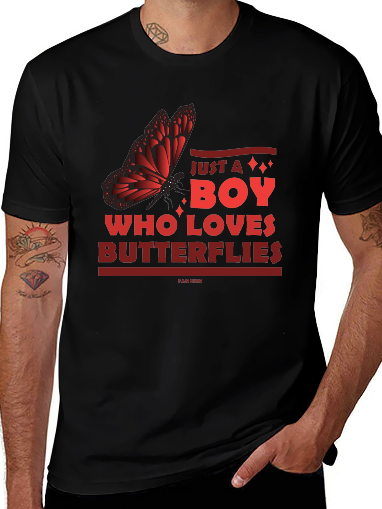 Butterfly Lover Mens Graphic Tee - Just a Boy
