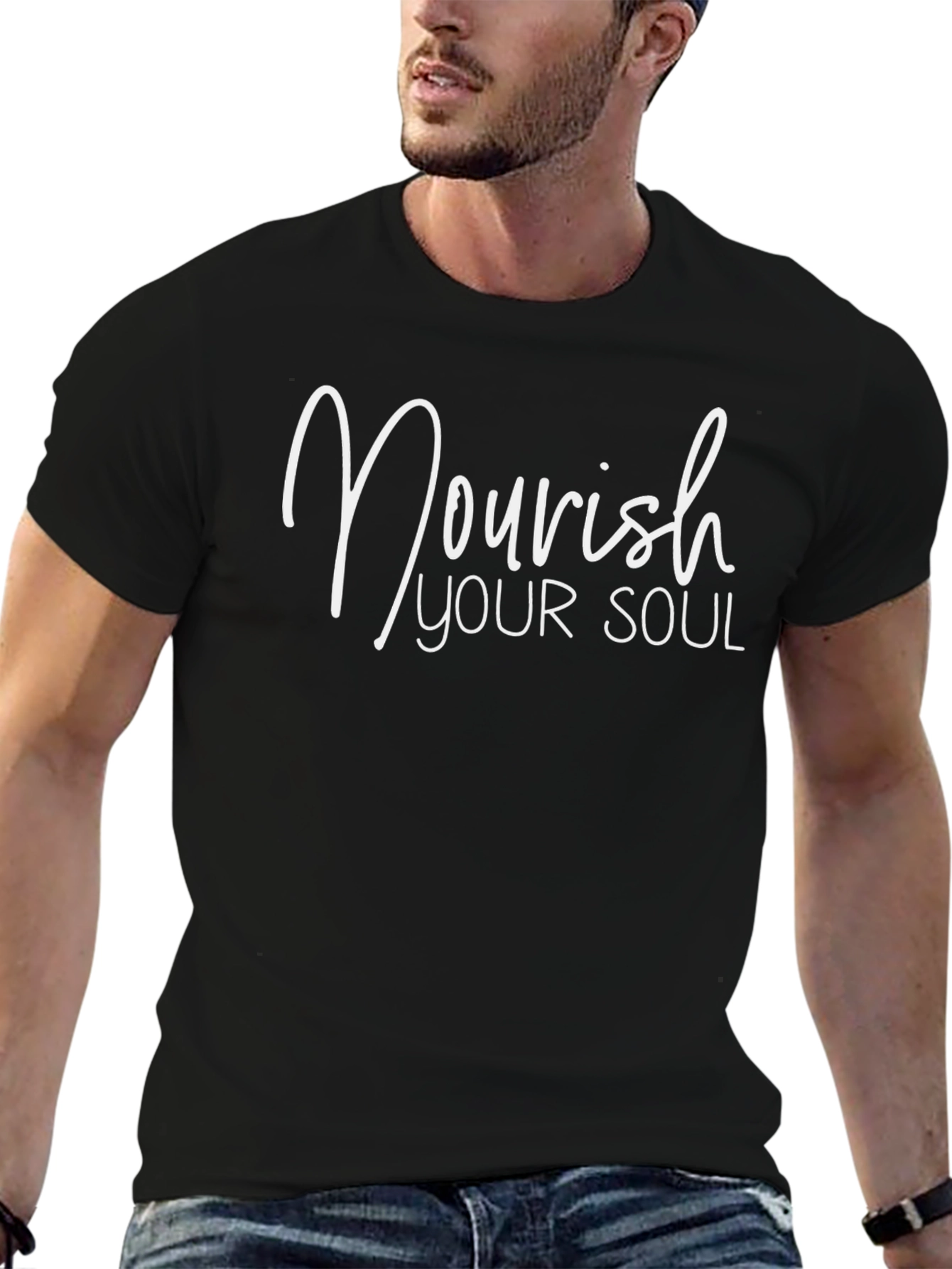 Nourish Your Soul Graphic Tee - Black