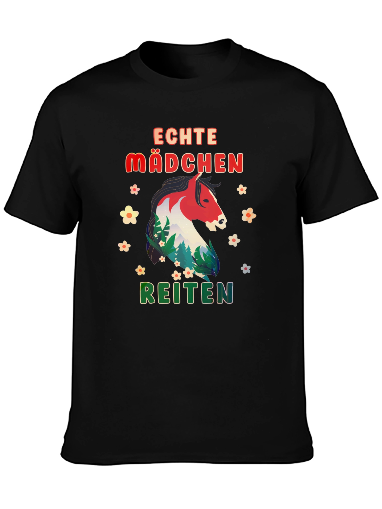 Echte Madchen Reiten Horse Graphic Tee