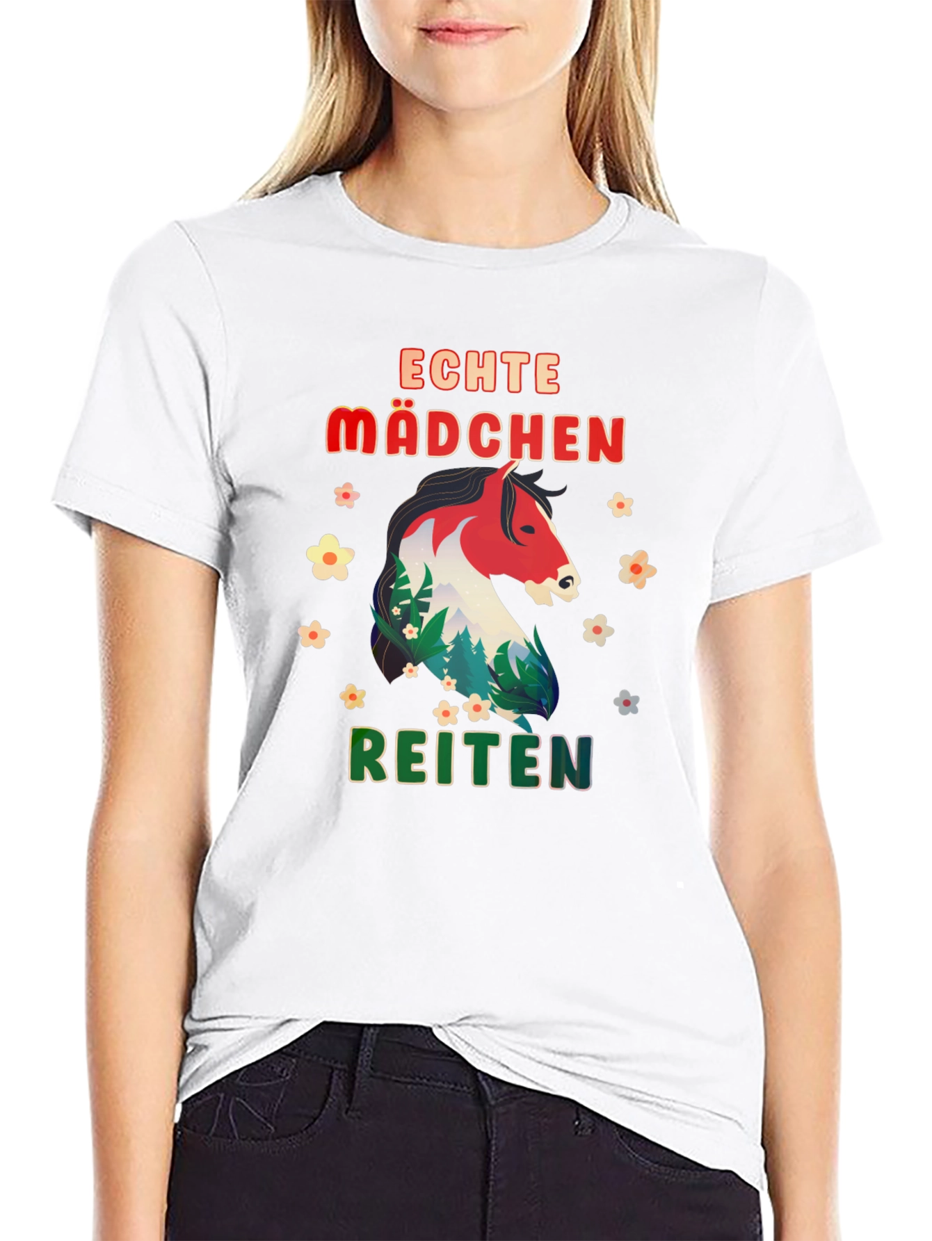 Echte Madchen Reiten Horse Graphic Tee