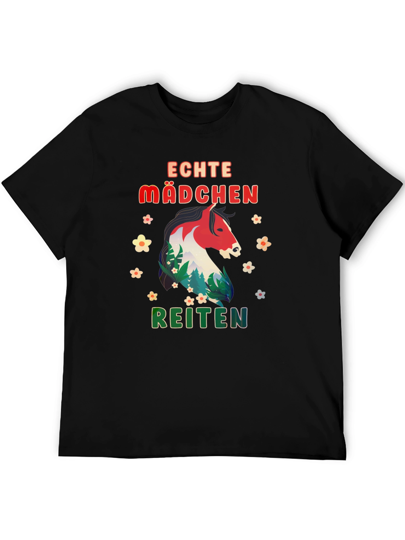Echte Madchen Reiten Horse Graphic Tee