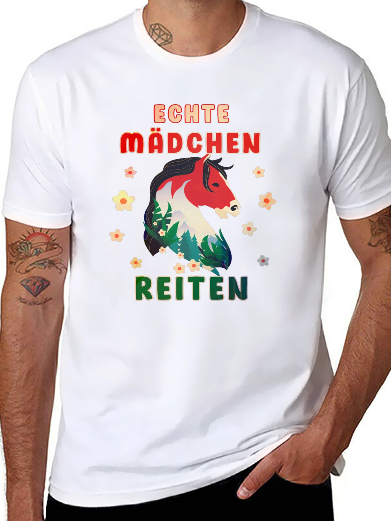 Echte Madchen Reiten Horse Graphic Tee