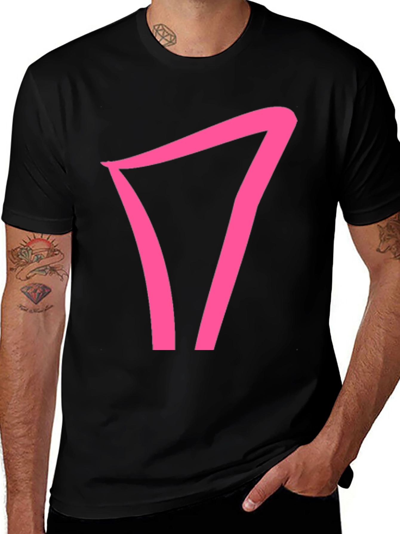 Pink Symbol Black T-Shirt