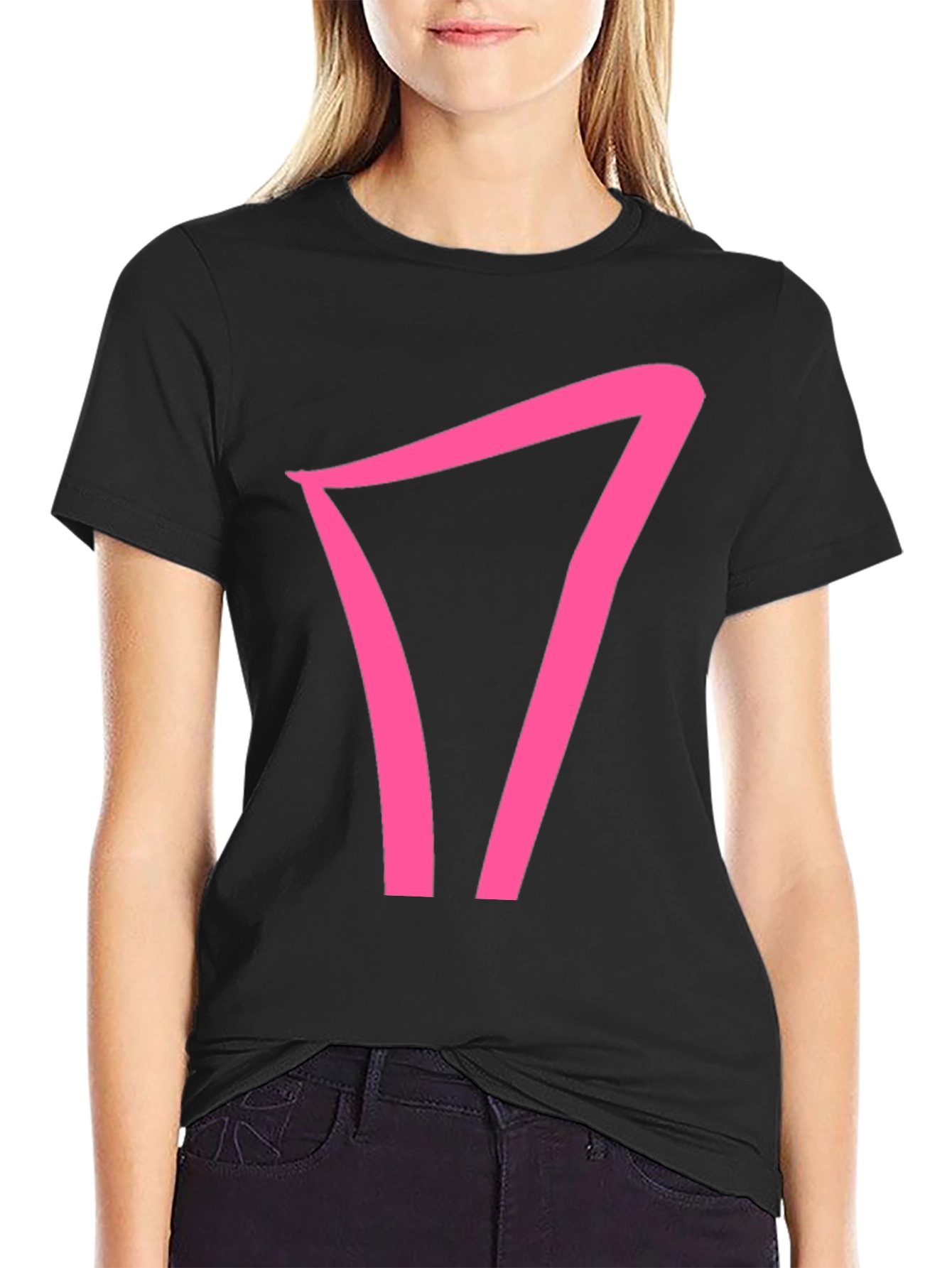 Pink Symbol Black T-Shirt