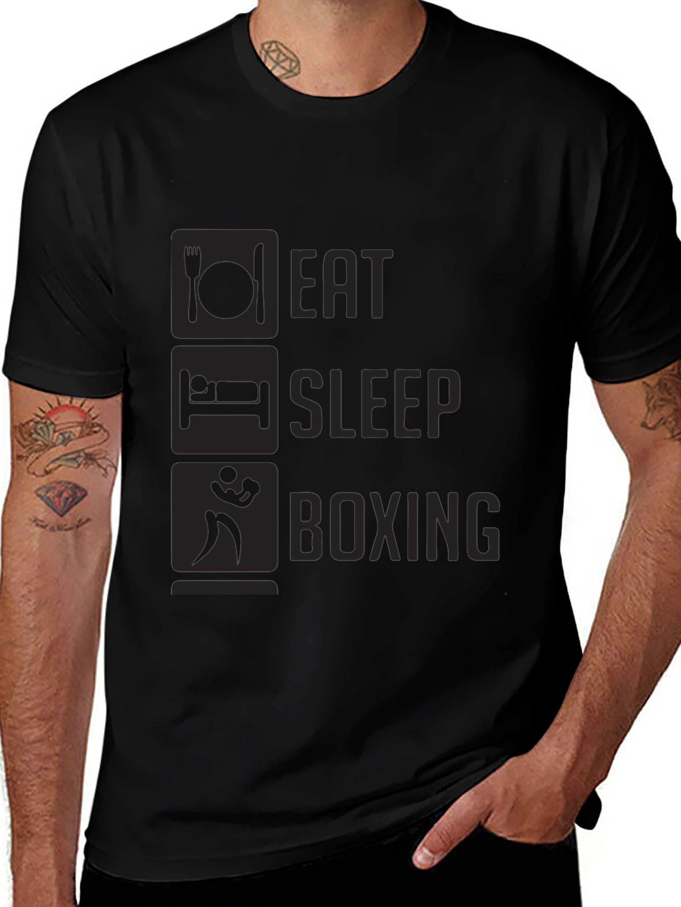 Eat Sleep Boxing T-Shirt - Black