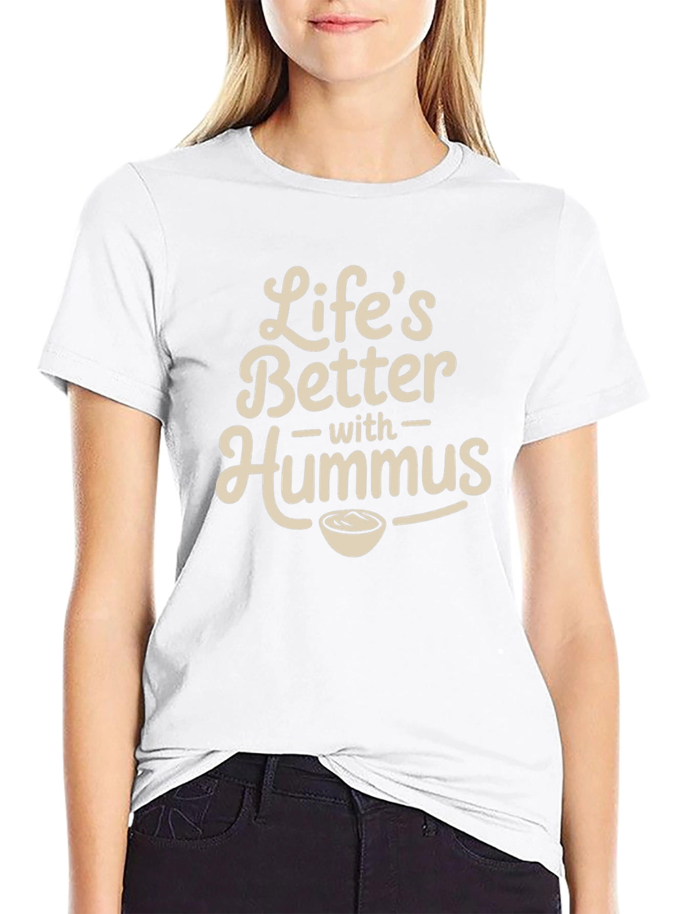 Lifes Better With Hummus Graphic Tee - Black